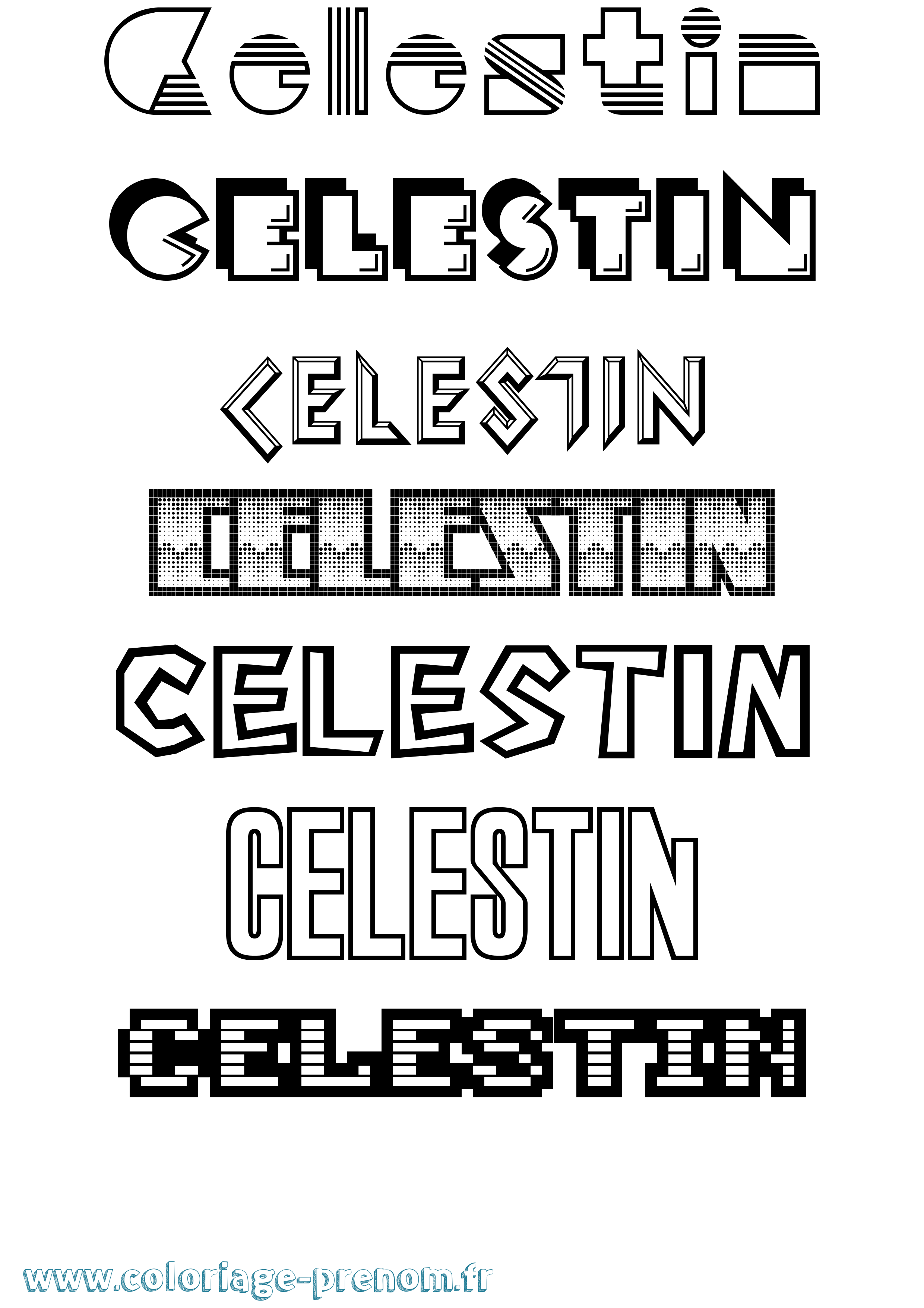 Coloriage Celestin Jeux Vidéos Coloriage prénom Celestin Jeux Vidéos