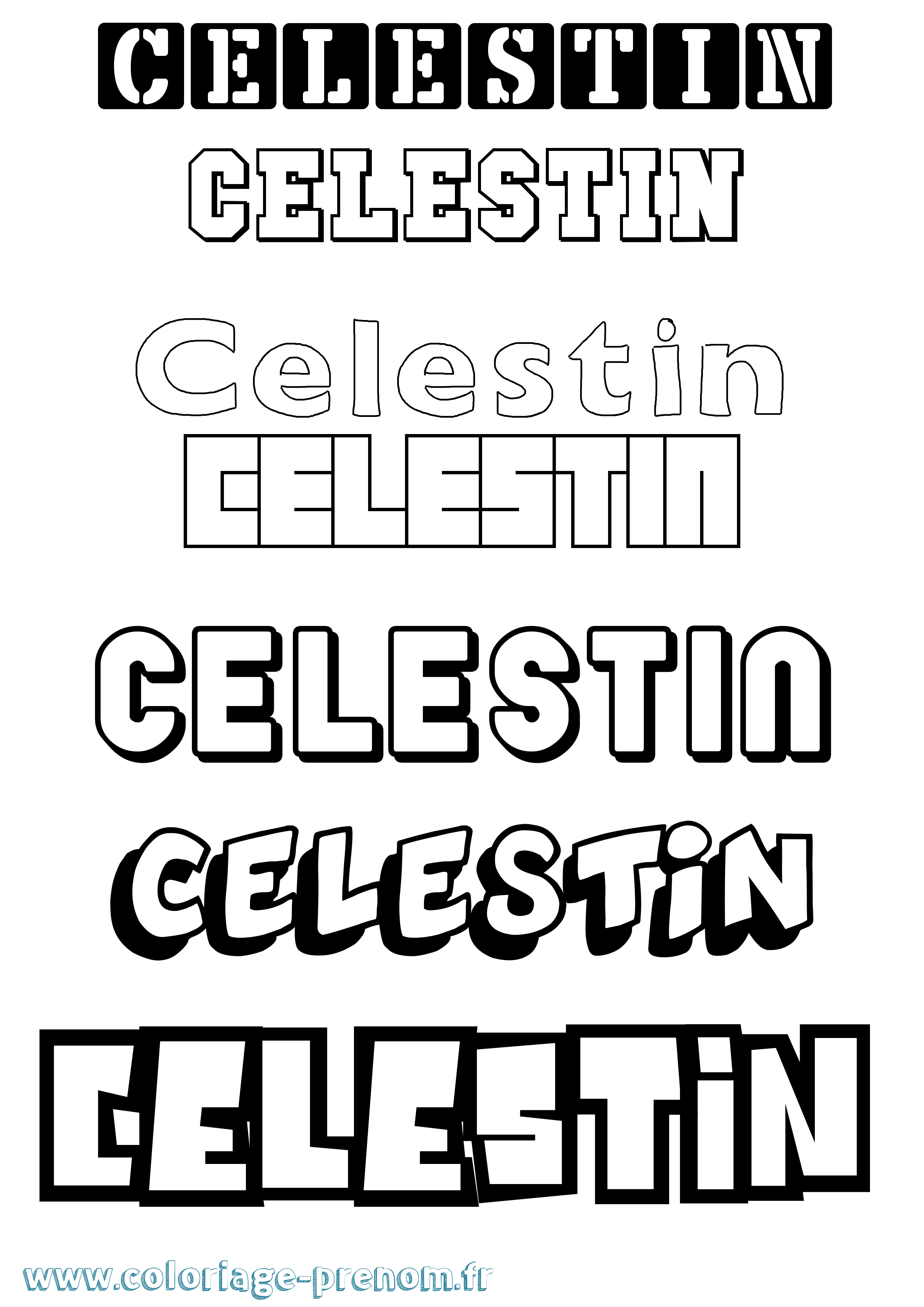 Coloriage prénom Celestin
