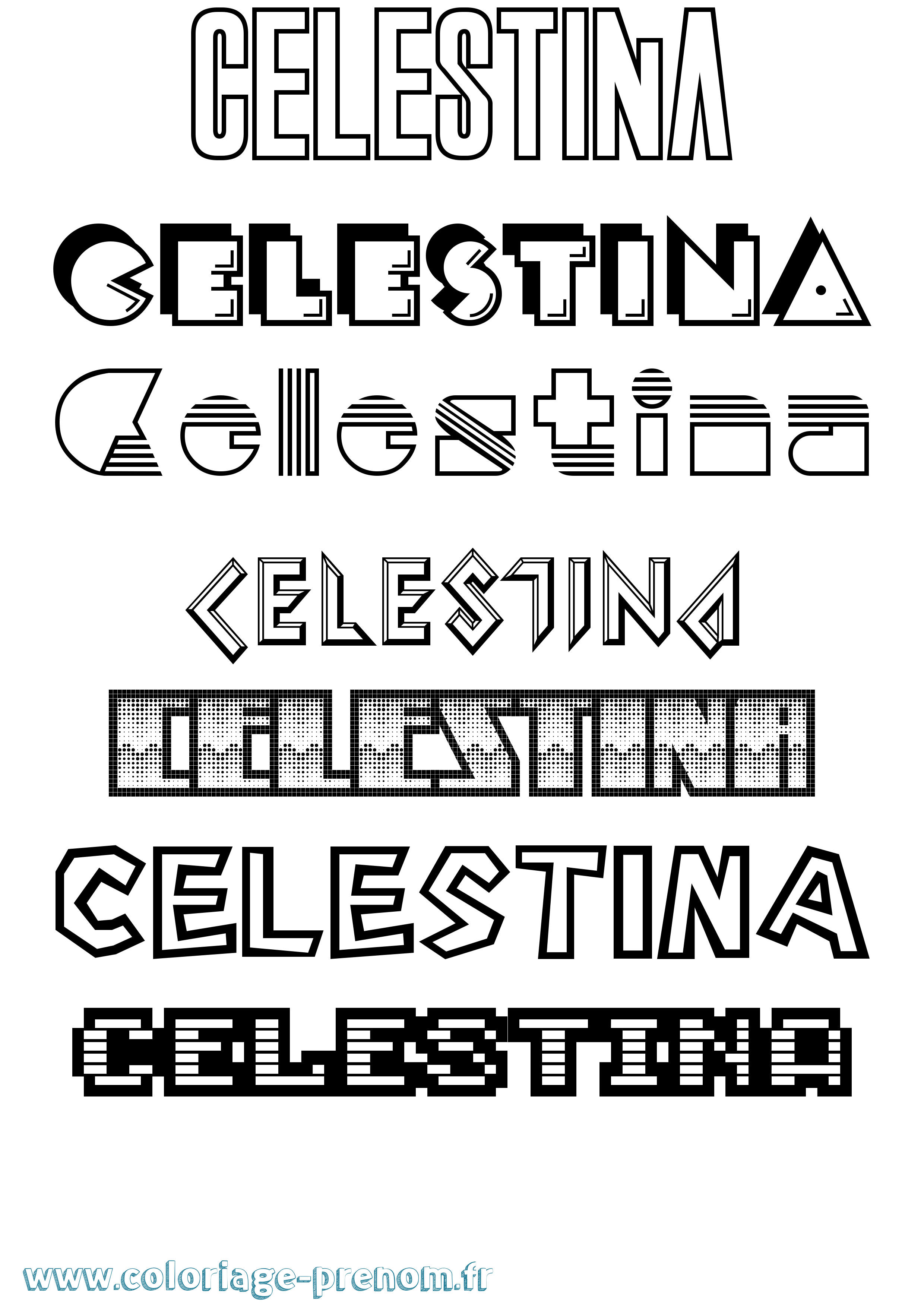 Coloriage prénom Celestina Jeux Vidéos