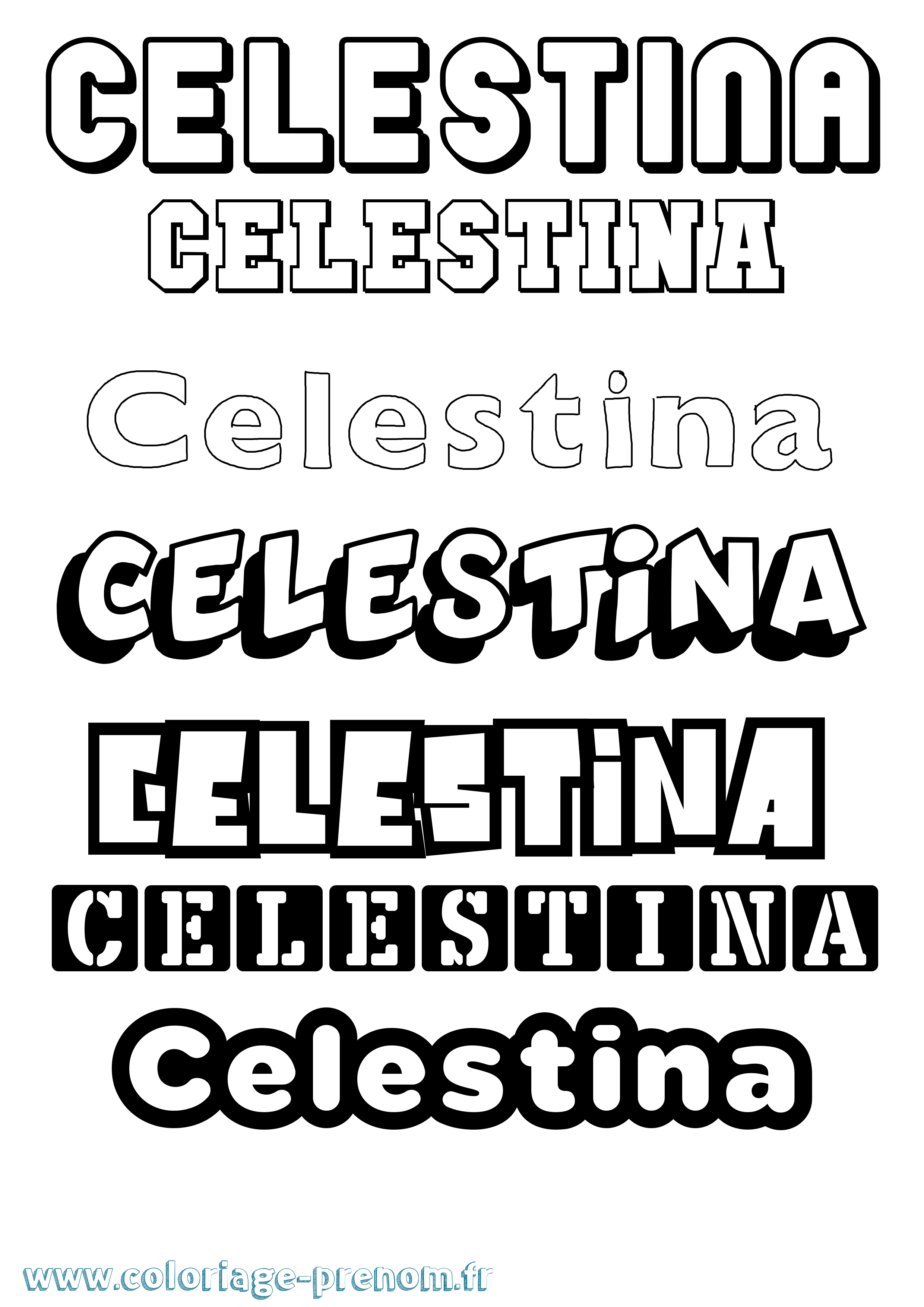 Coloriage Celestina Simple Coloriage prénom Celestina Simple