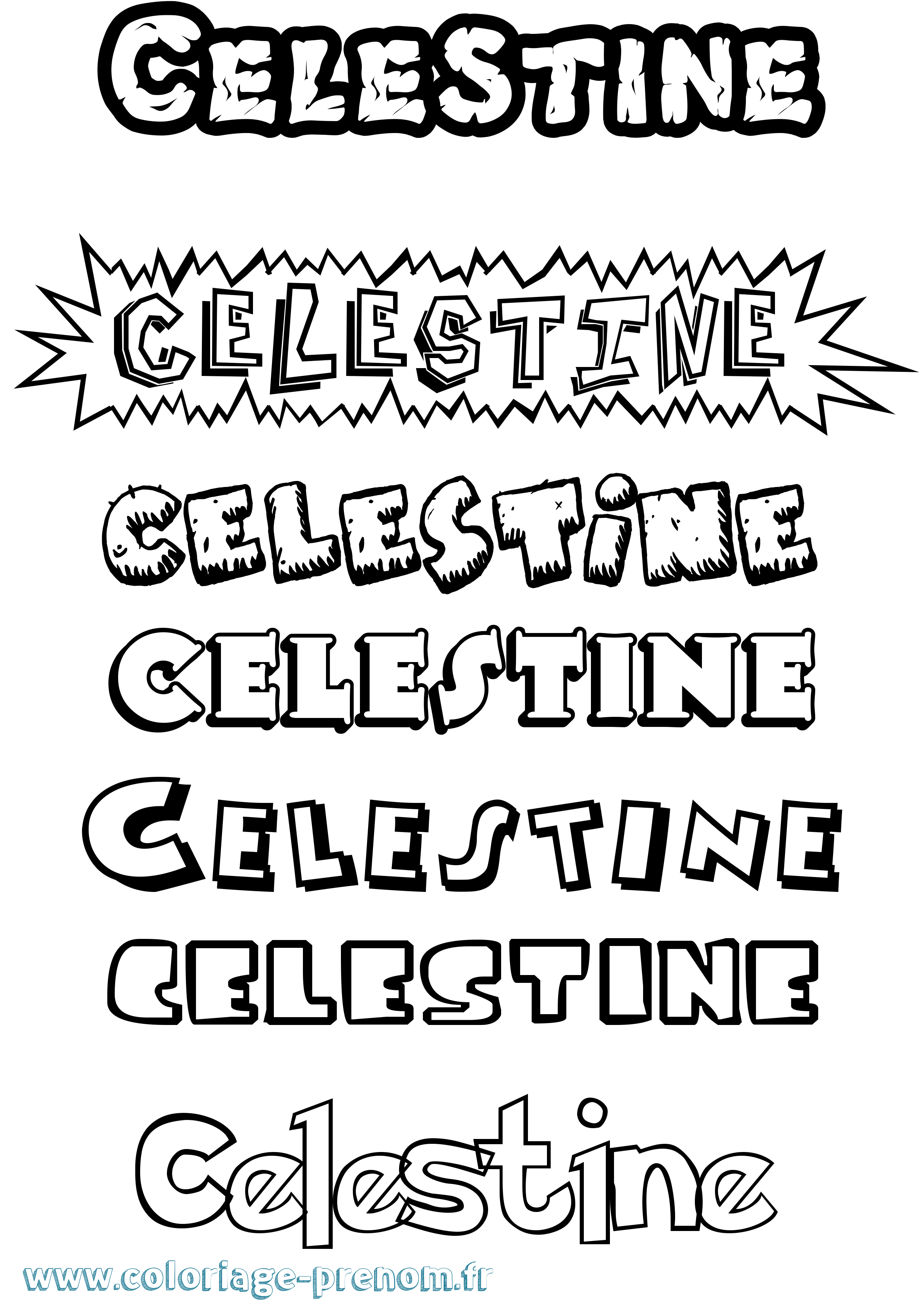 Coloriage prénom Celestine Dessin Animé