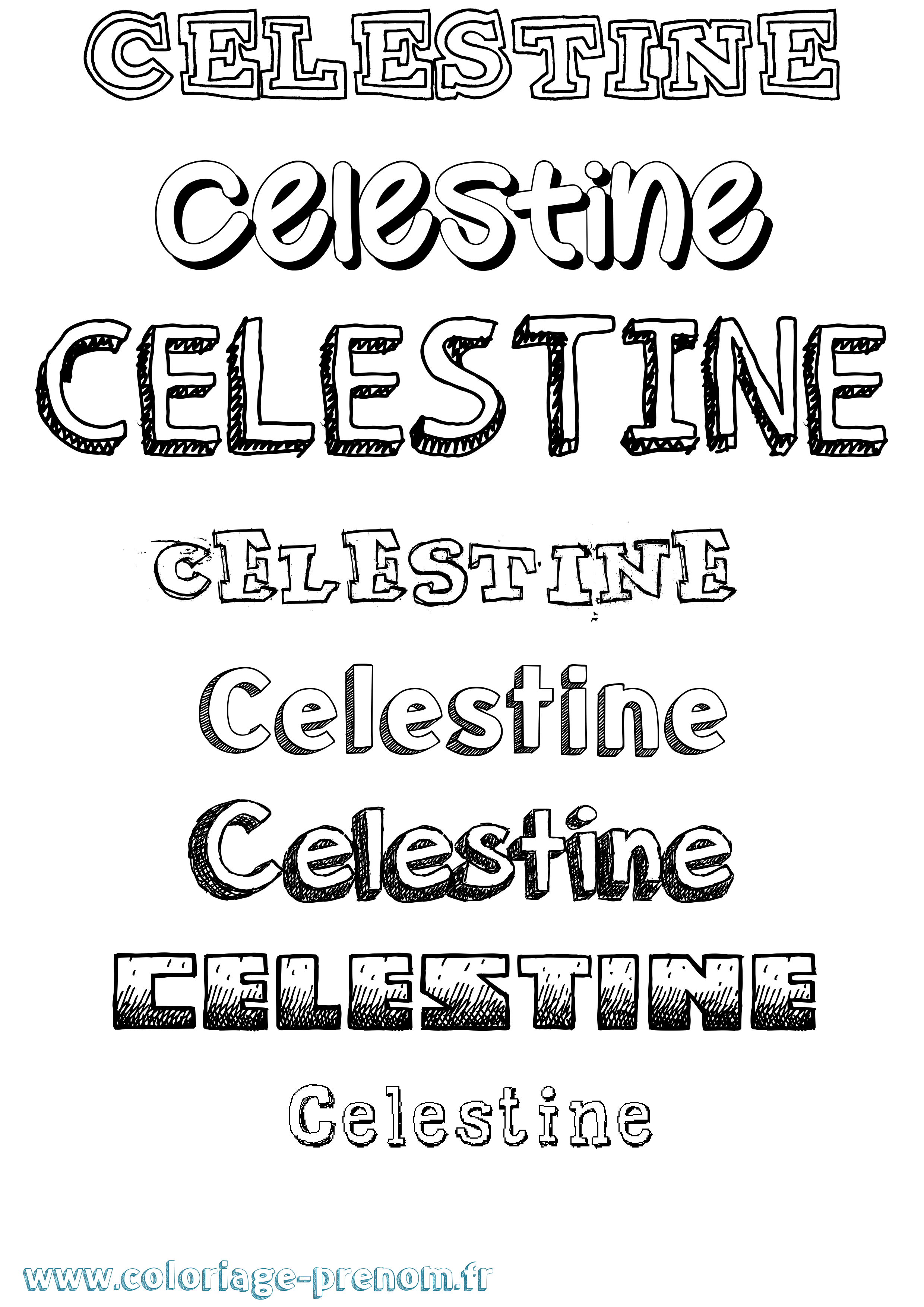 Coloriage prénom Celestine Dessiné