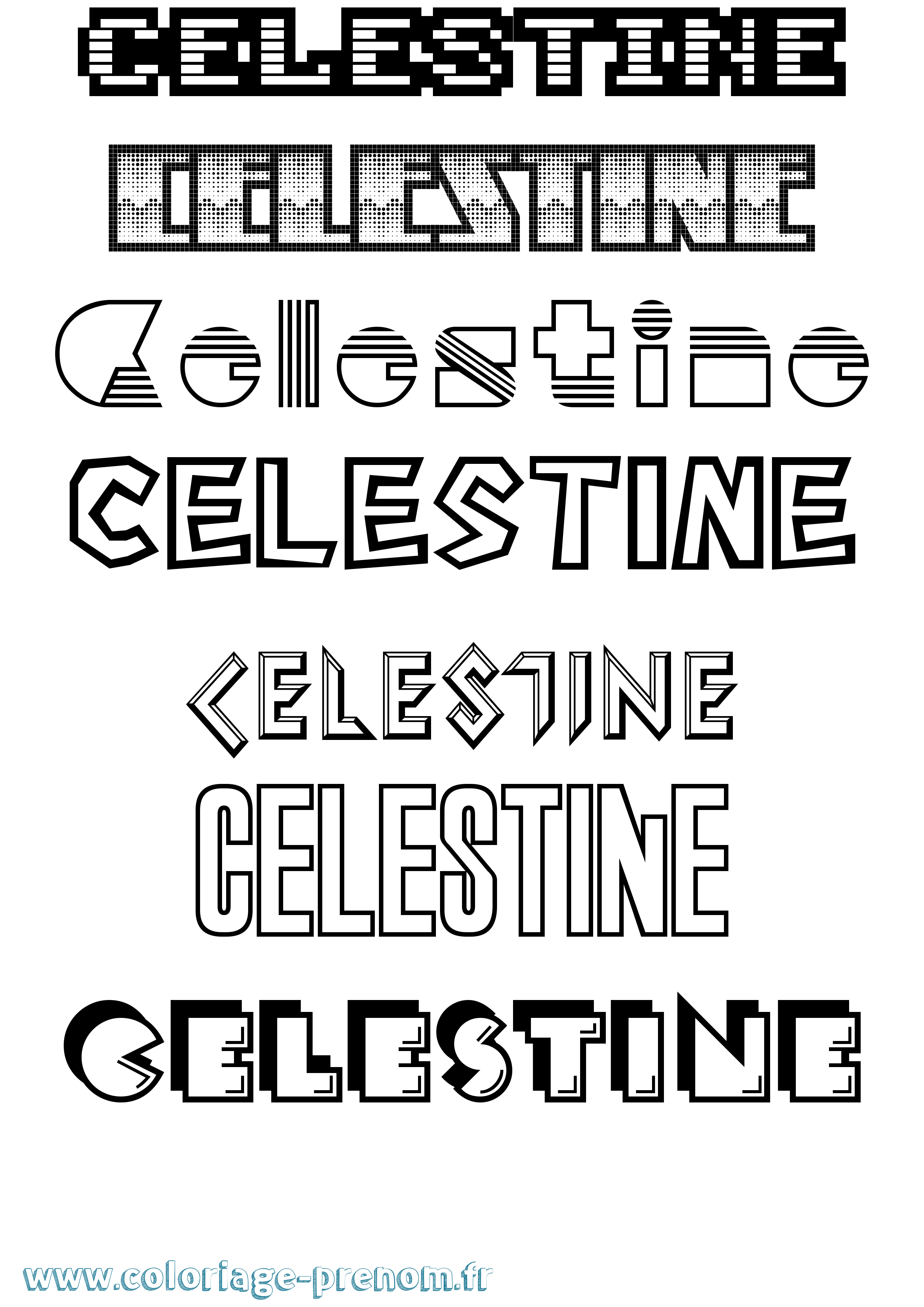 Coloriage prénom Celestine Jeux Vidéos