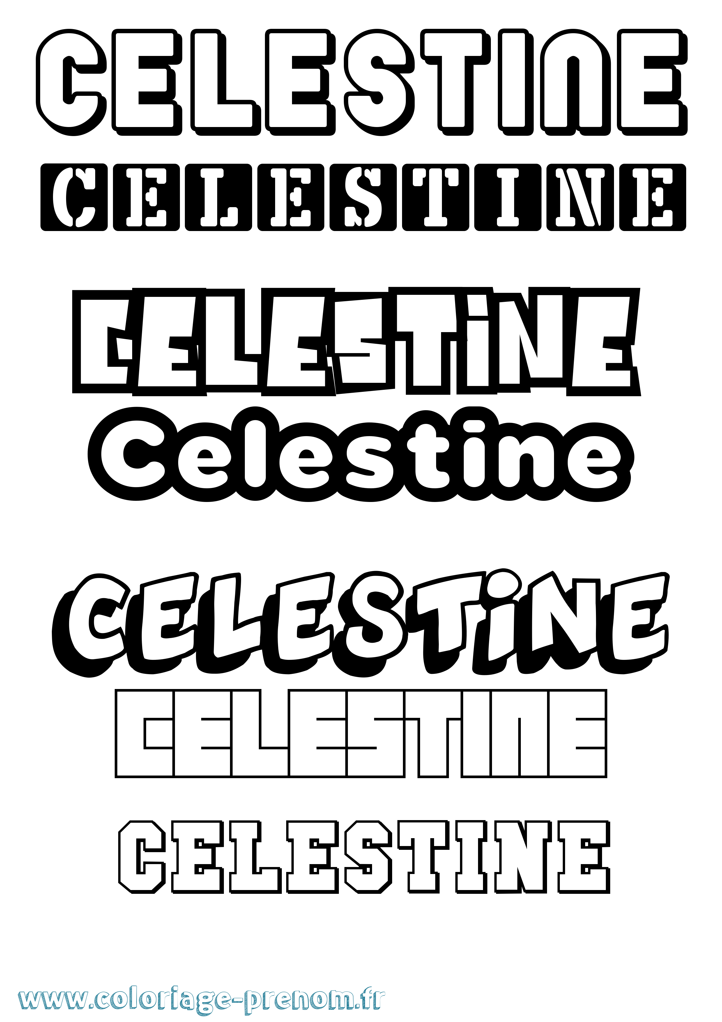 Coloriage prénom Celestine Simple