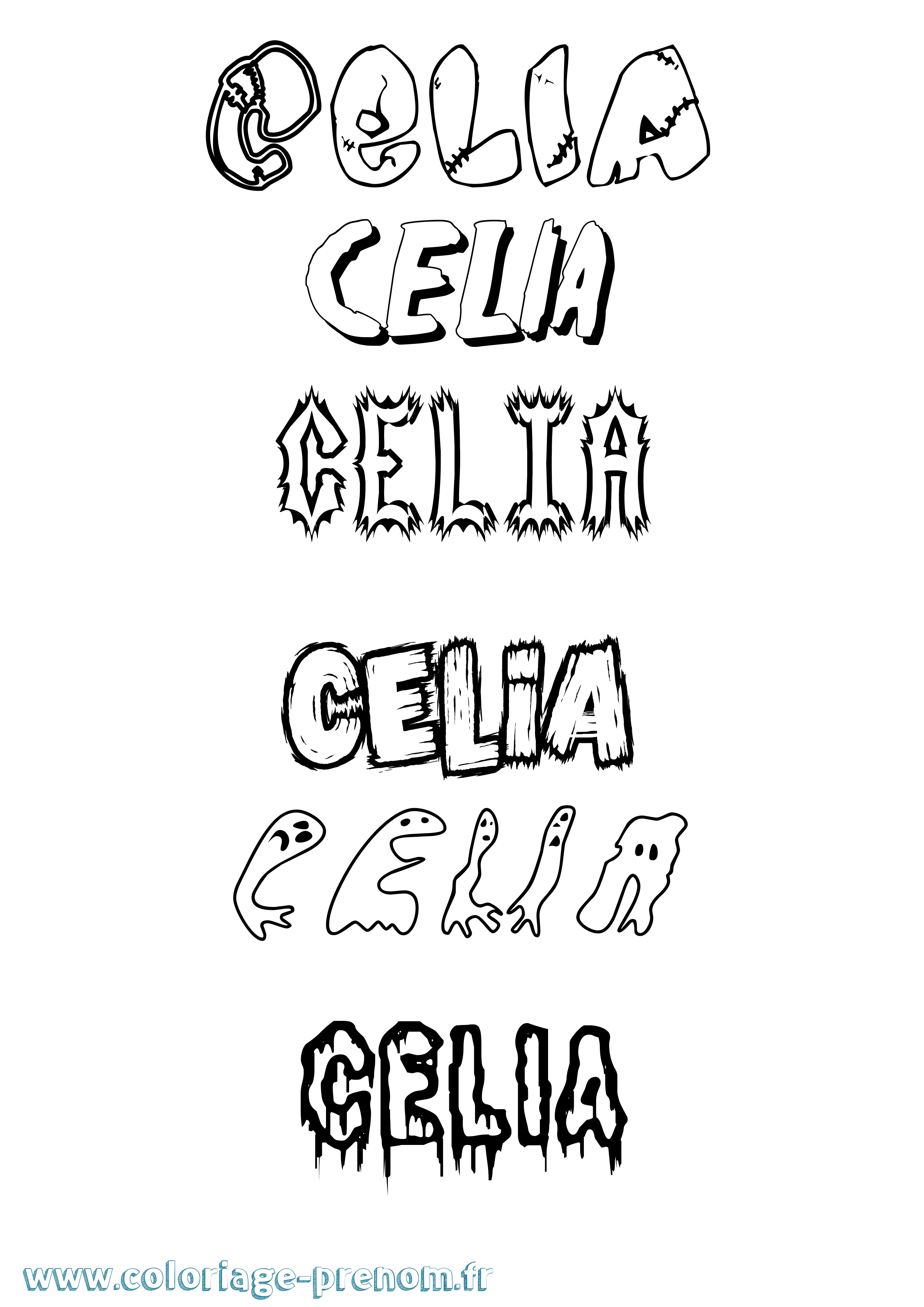 Coloriage prénom Celia Frisson