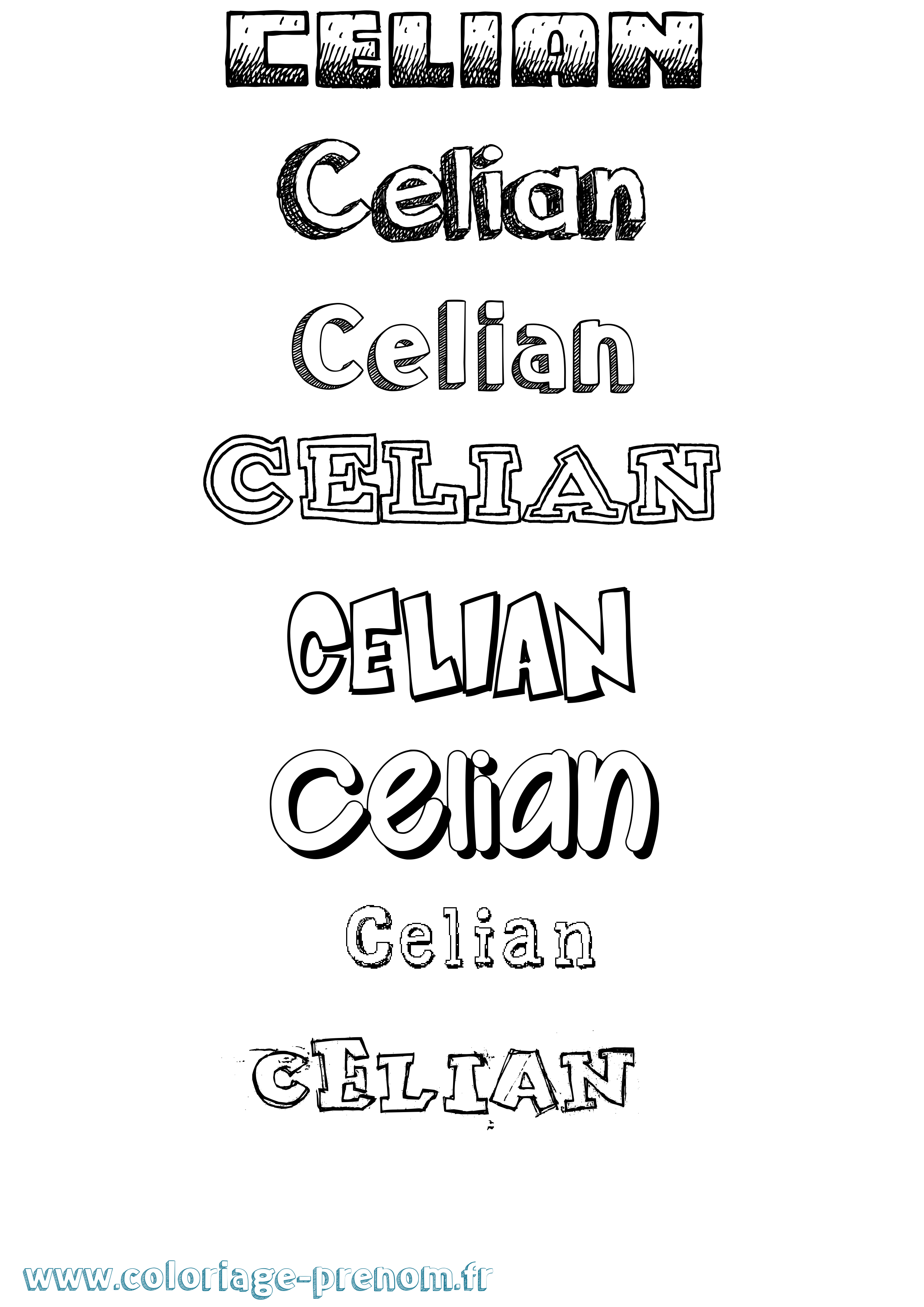 Coloriage prénom Celian Dessiné