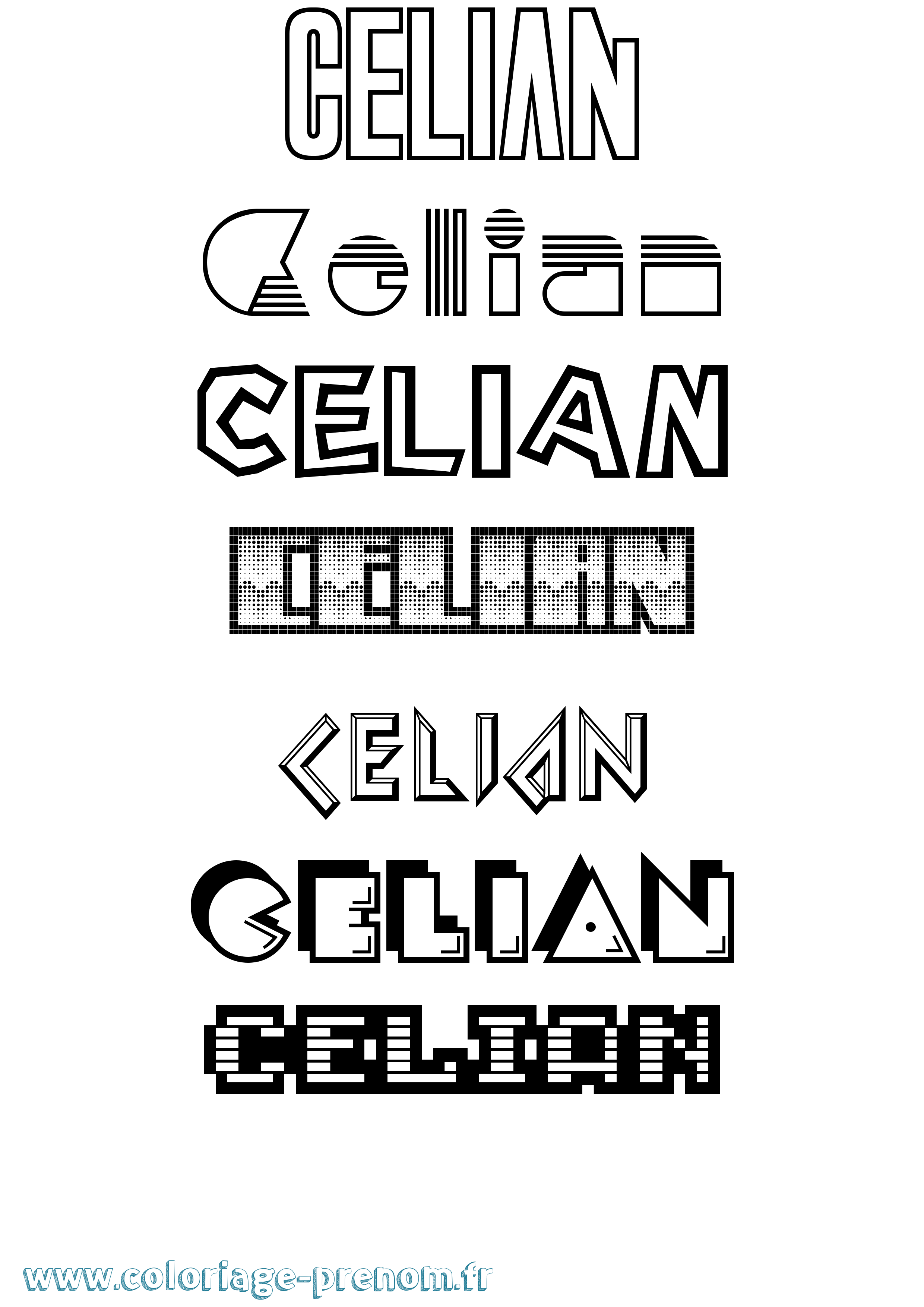 Coloriage prénom Celian Jeux Vidéos
