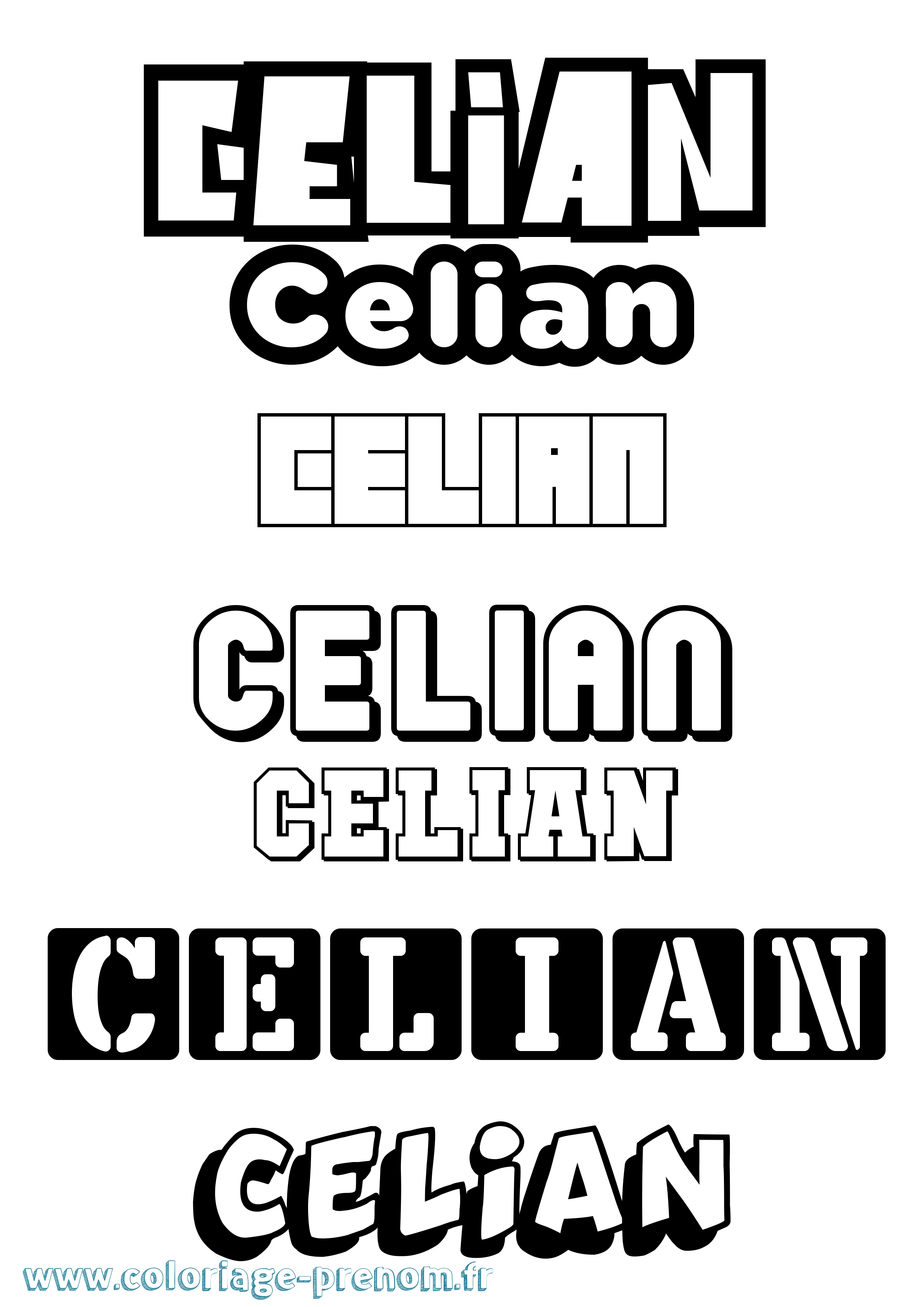Coloriage prénom Celian Simple