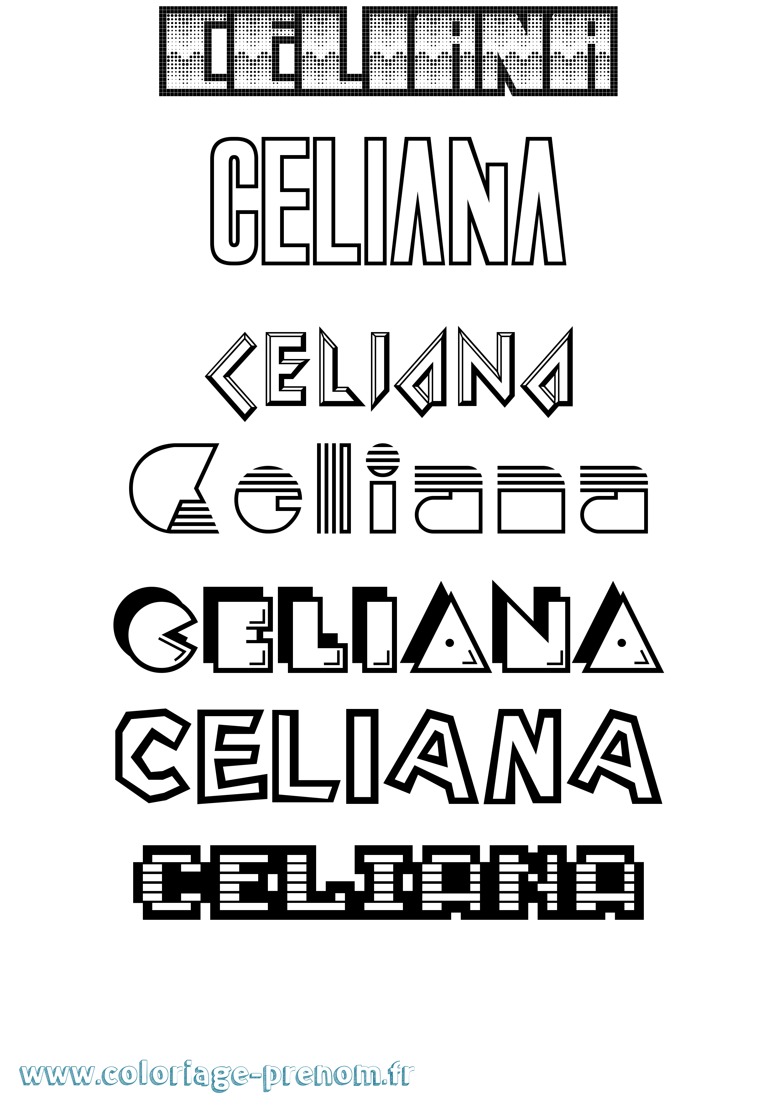 Coloriage Celiana Jeux Vidéos Coloriage prénom Celiana Jeux Vidéos