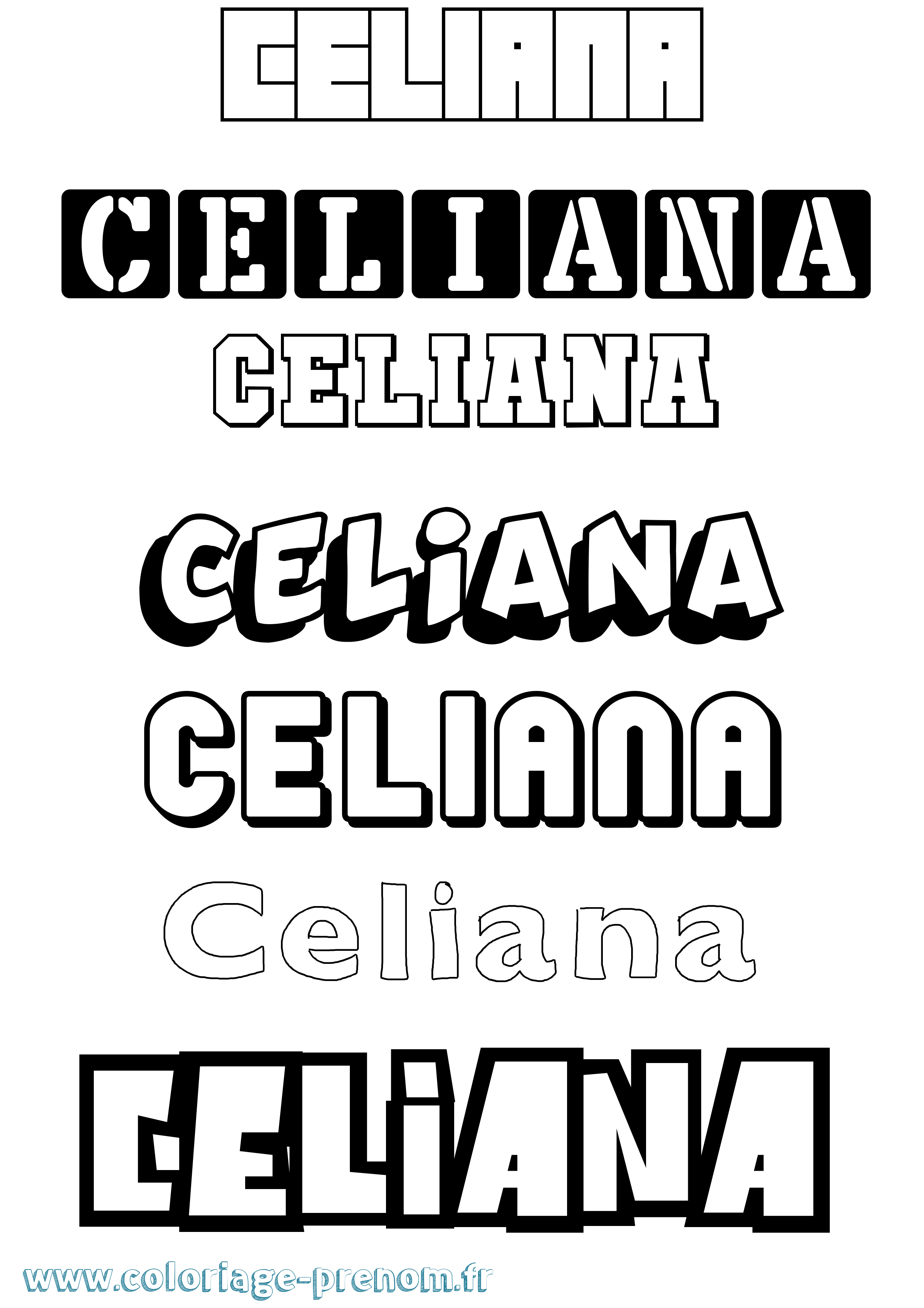 Coloriage Celiana Simple Coloriage prénom Celiana Simple
