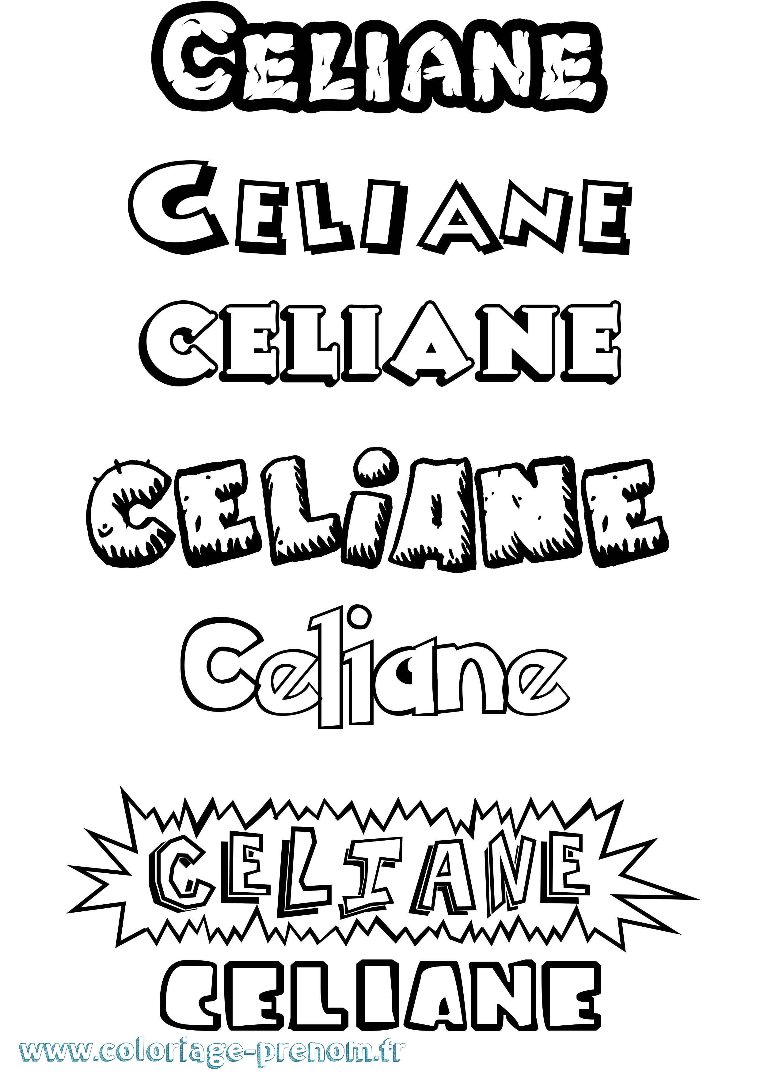 Coloriage prénom Celiane Dessin Animé