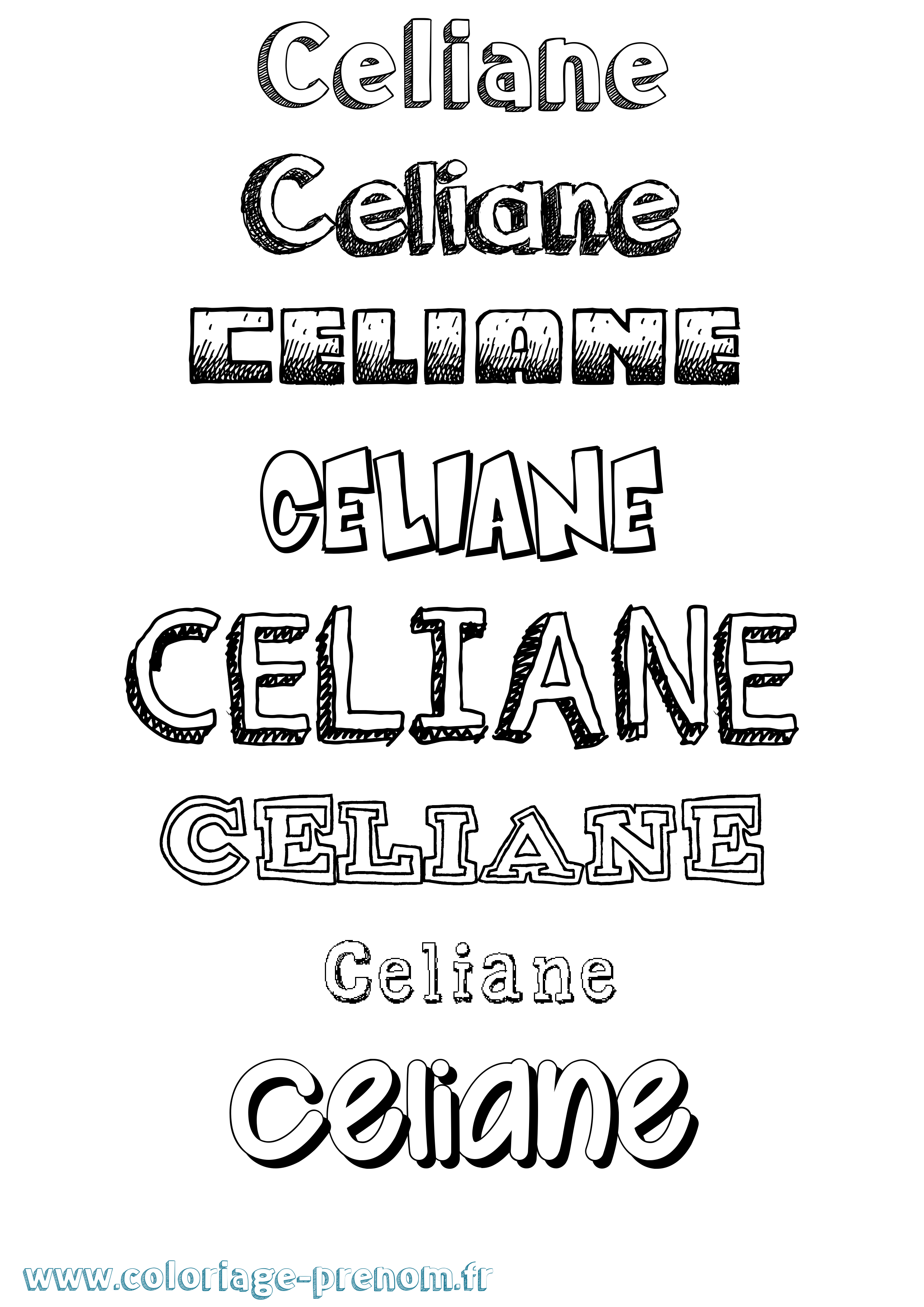 Coloriage prénom Celiane Dessiné