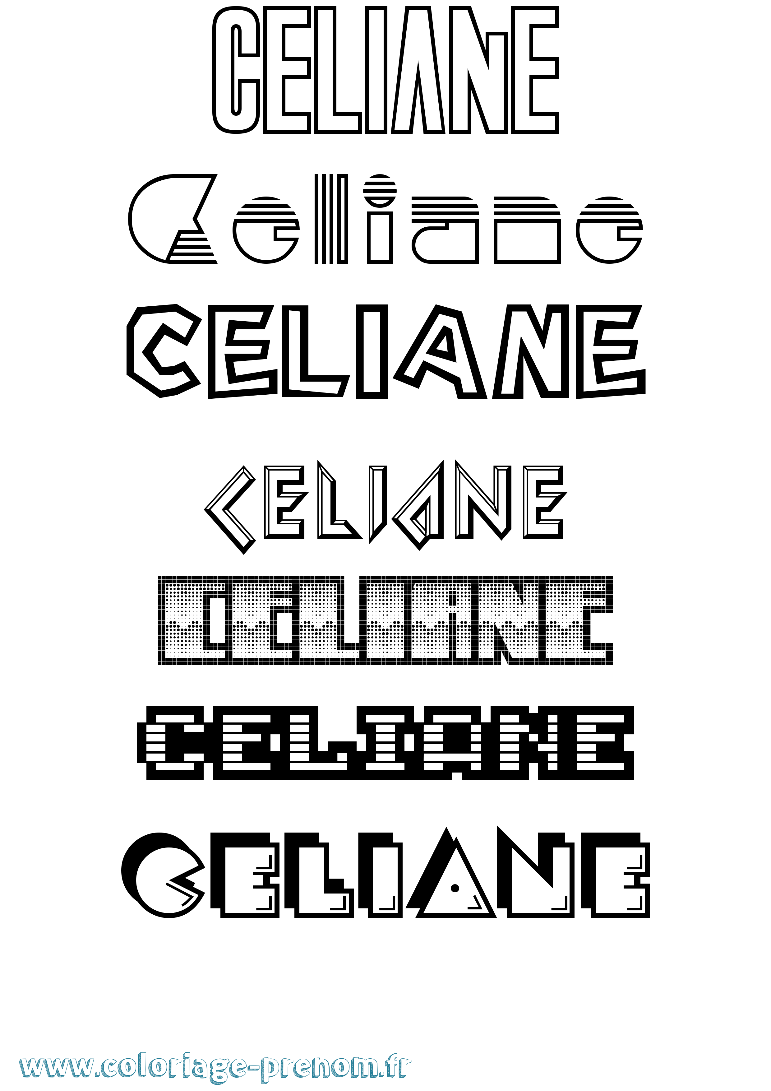 Coloriage prénom Celiane Jeux Vidéos