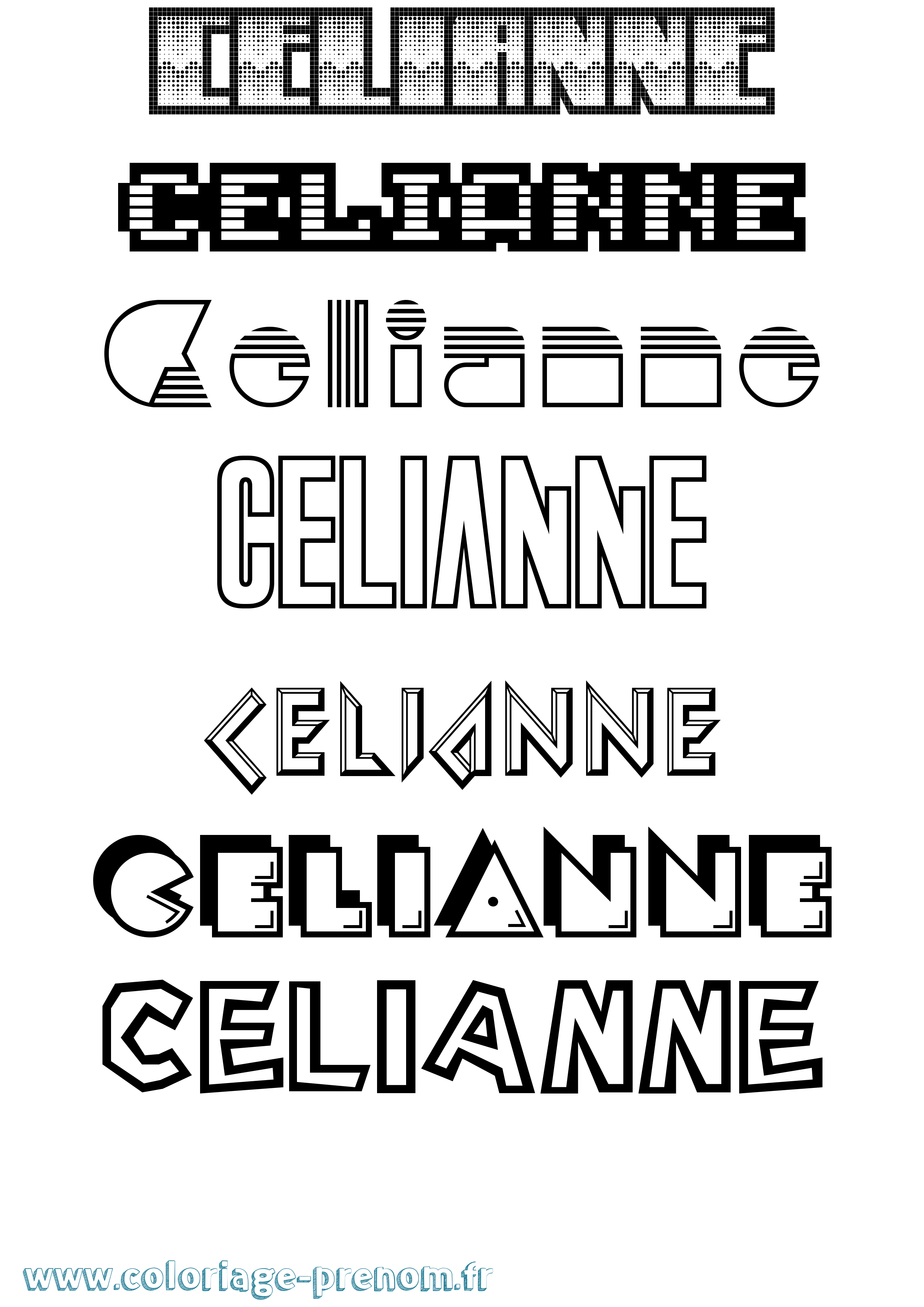 Coloriage prénom Celianne Jeux Vidéos