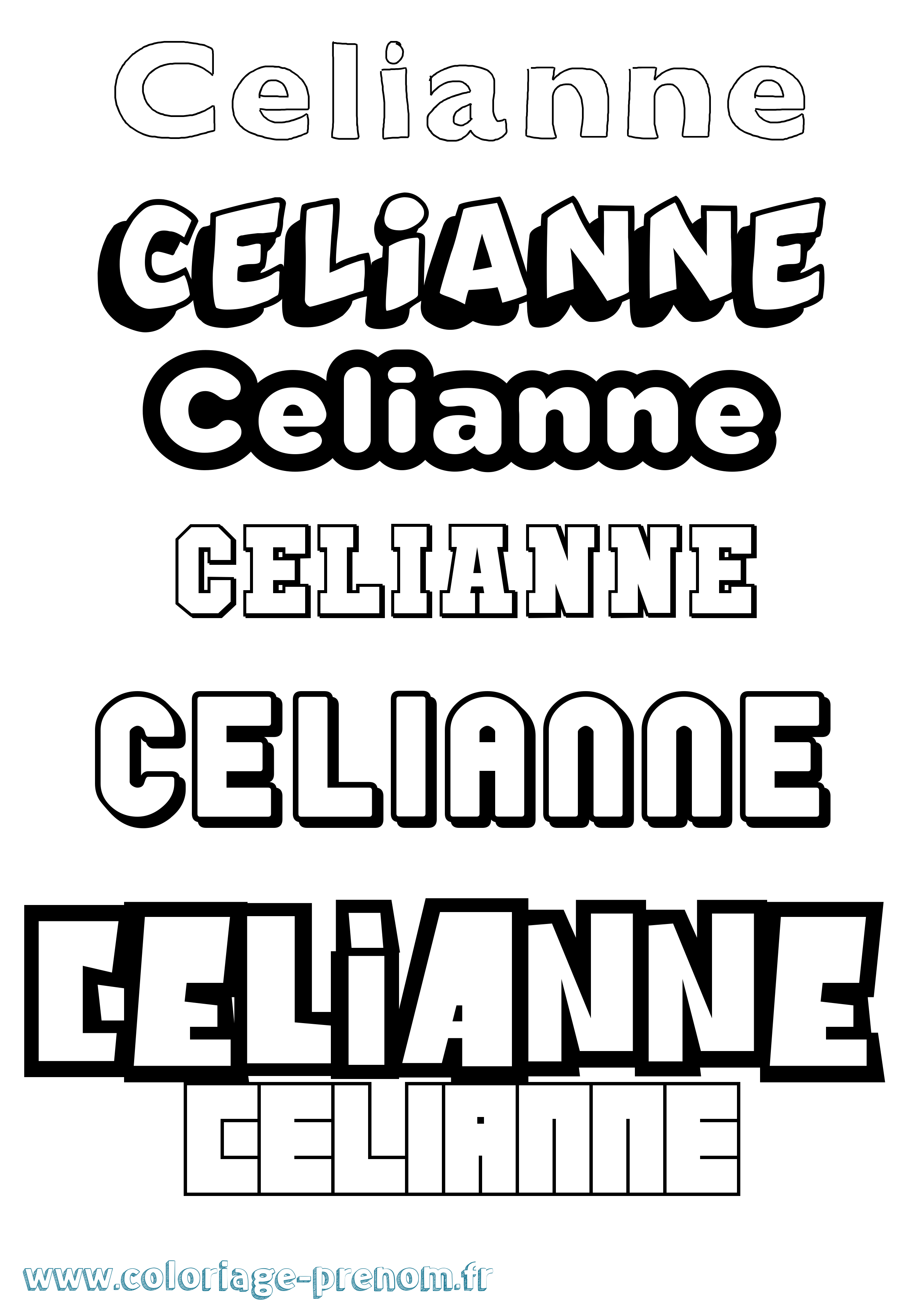 Coloriage prénom Celianne Simple