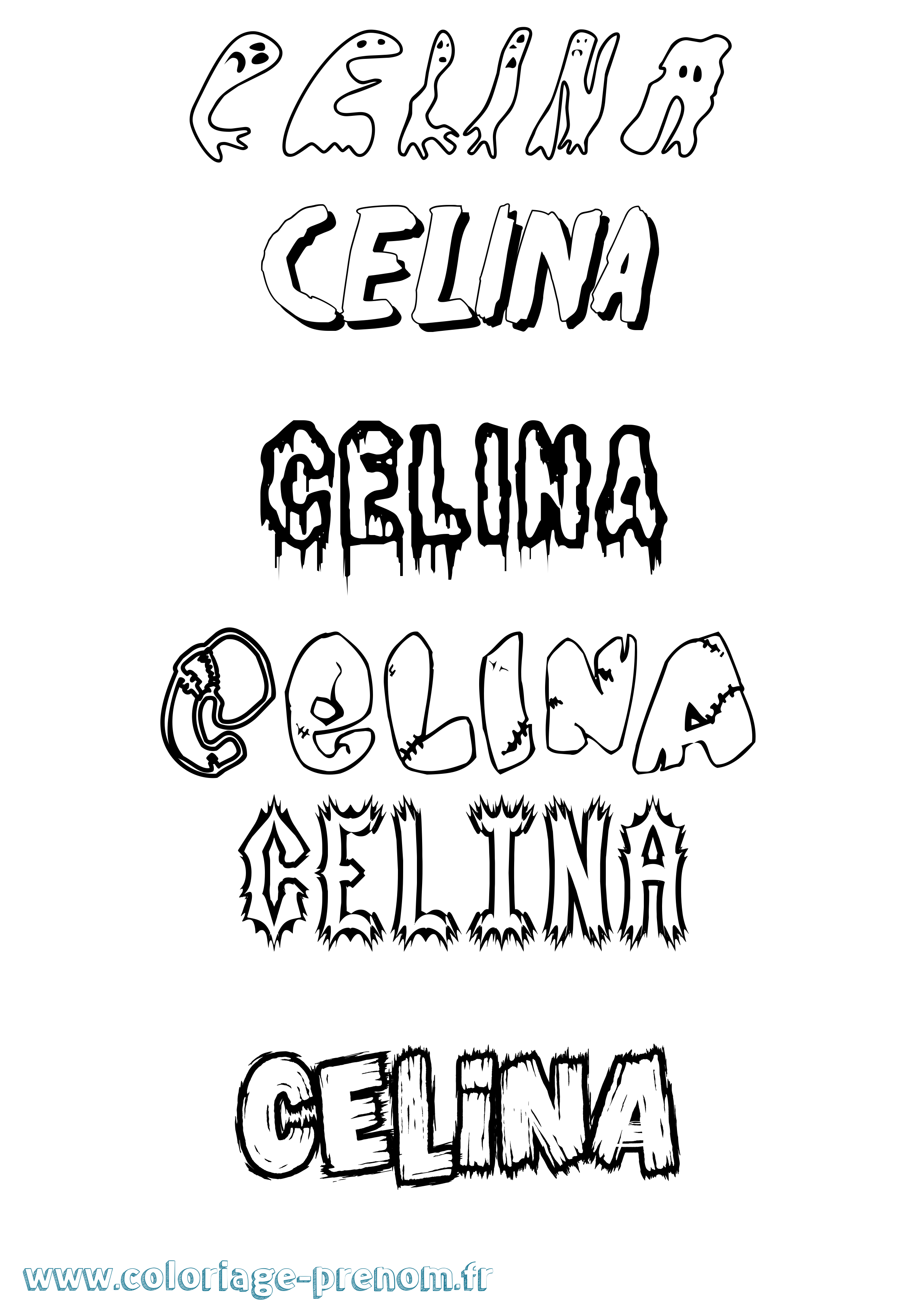 Coloriage Celina Frisson Coloriage prénom Celina Frisson