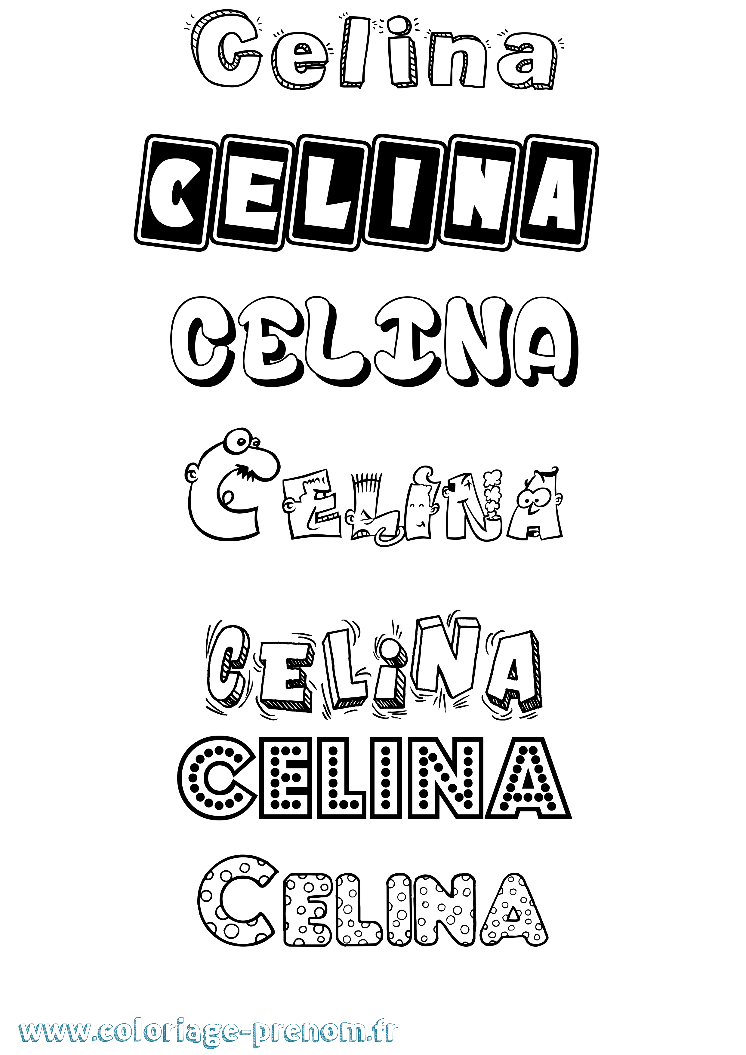 Coloriage prénom Celina Fun