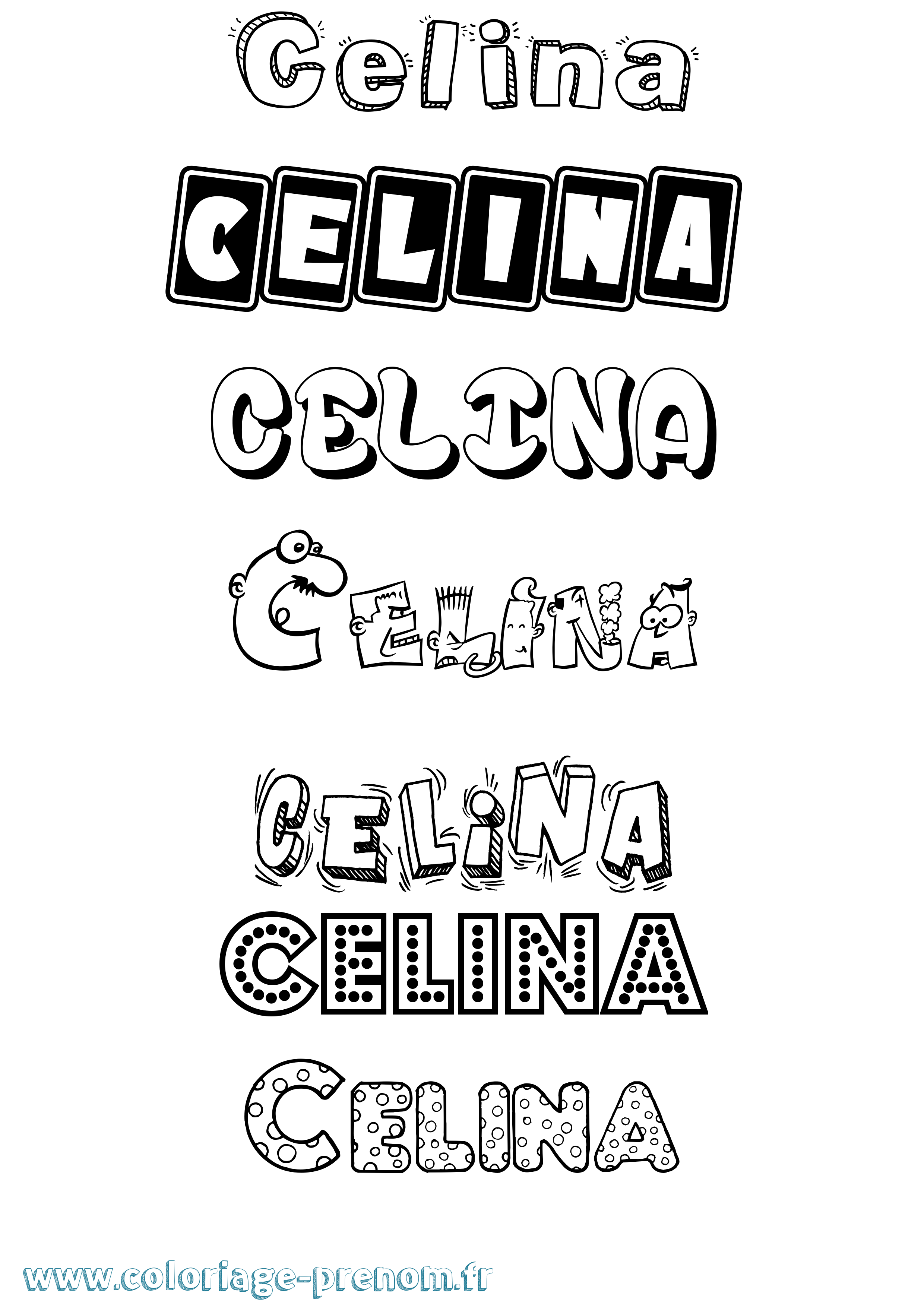 Coloriage Celina Fun Coloriage prénom Celina Fun