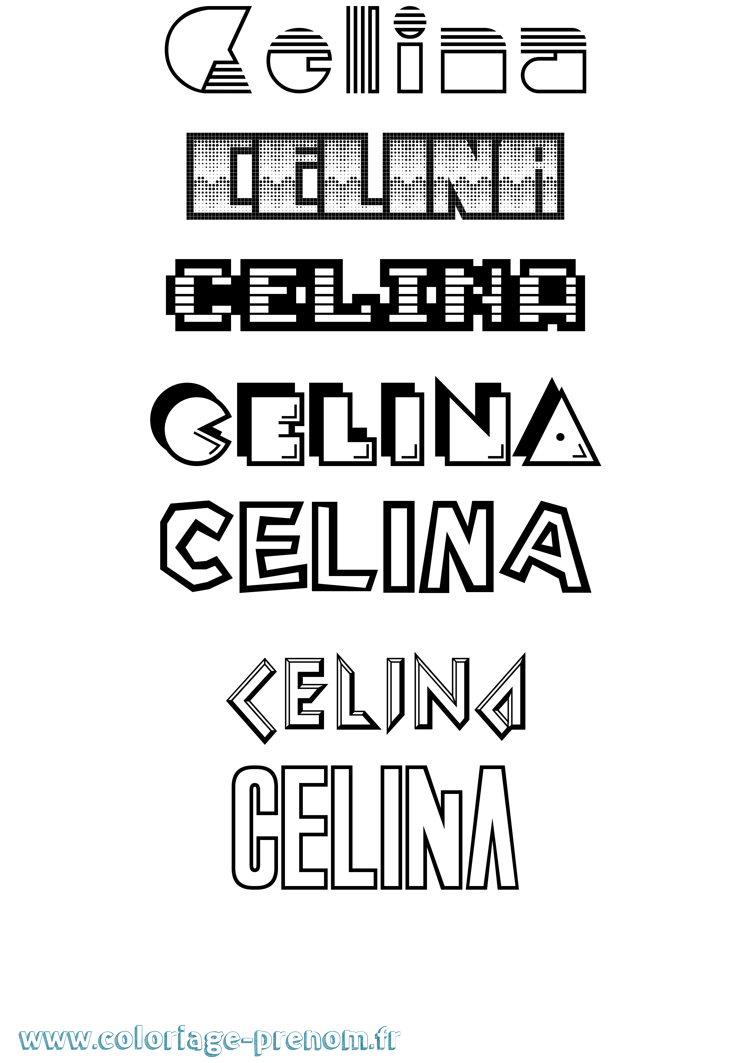 Coloriage Celina Jeux Vidéos Coloriage prénom Celina Jeux Vidéos