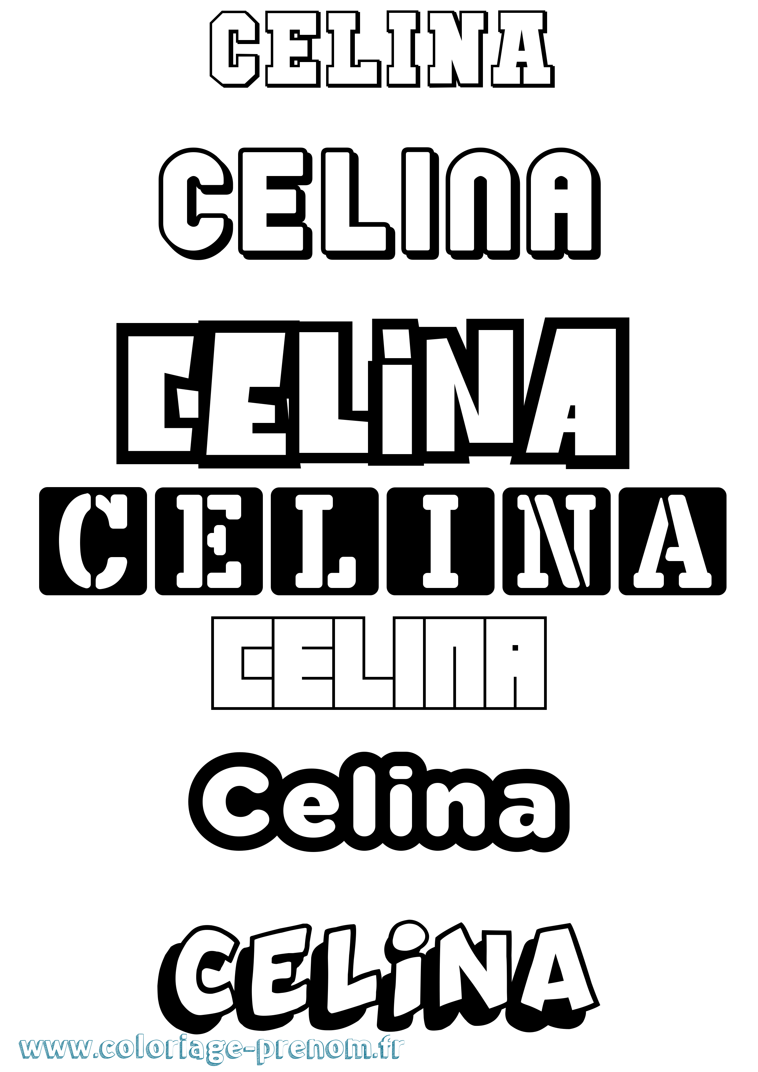 Coloriage prénom Celina Simple