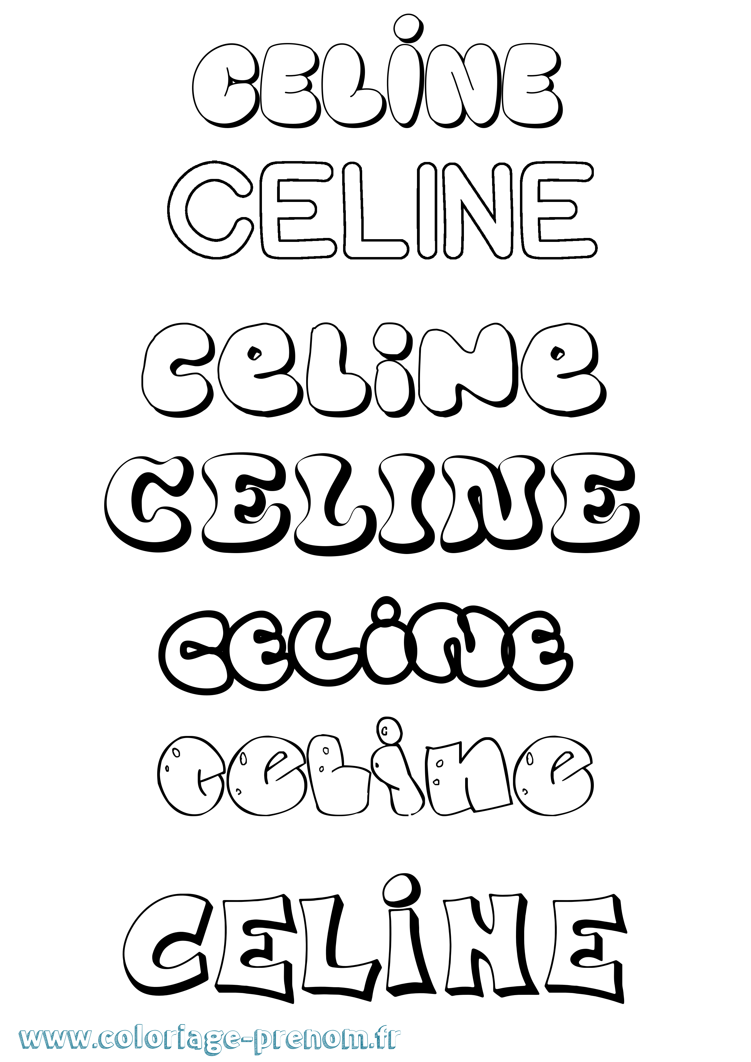 Coloriage Celine Bubble Coloriage prénom Celine Bubble