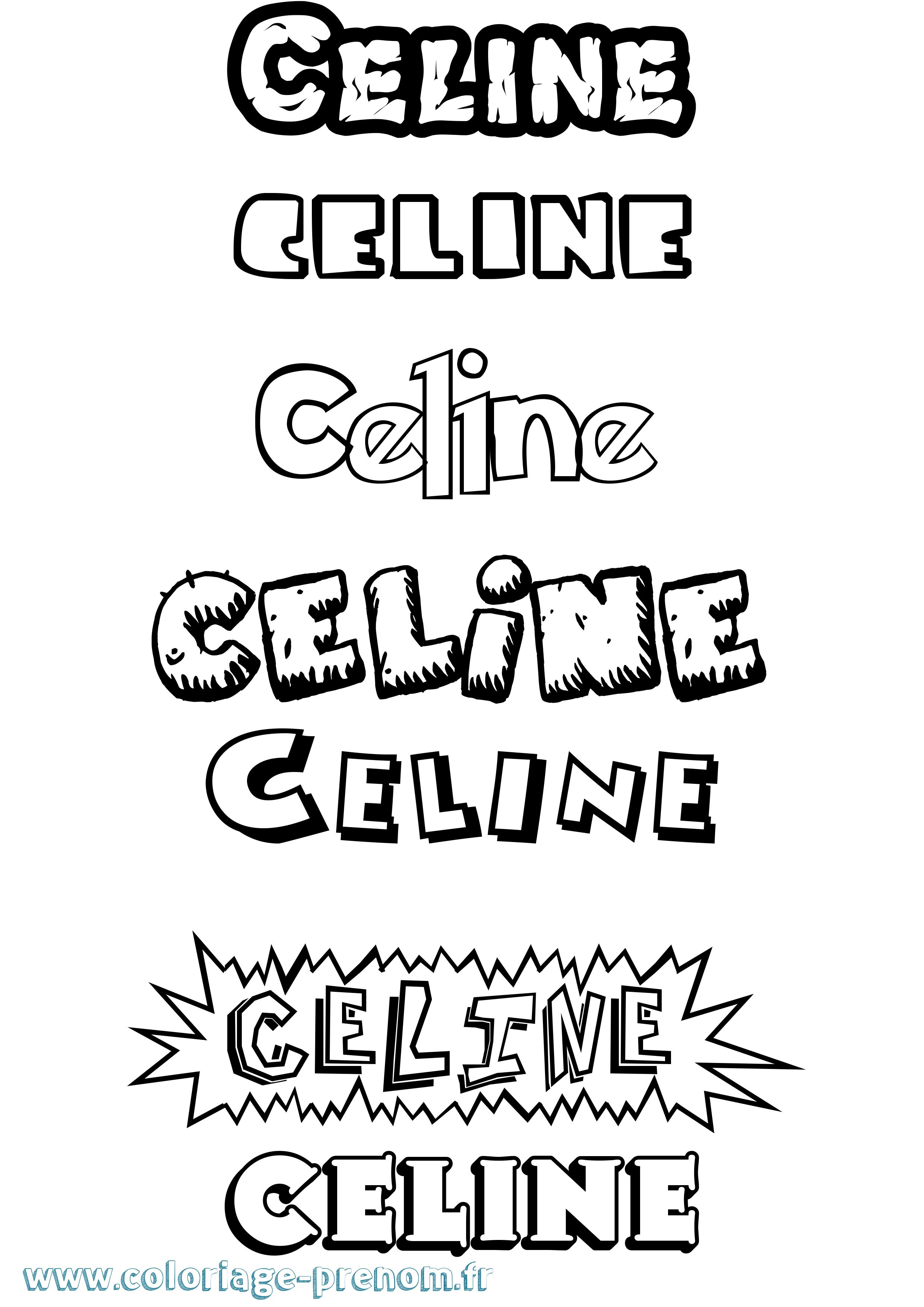 Coloriage Celine Dessin Animé Coloriage prénom Celine Dessin Animé