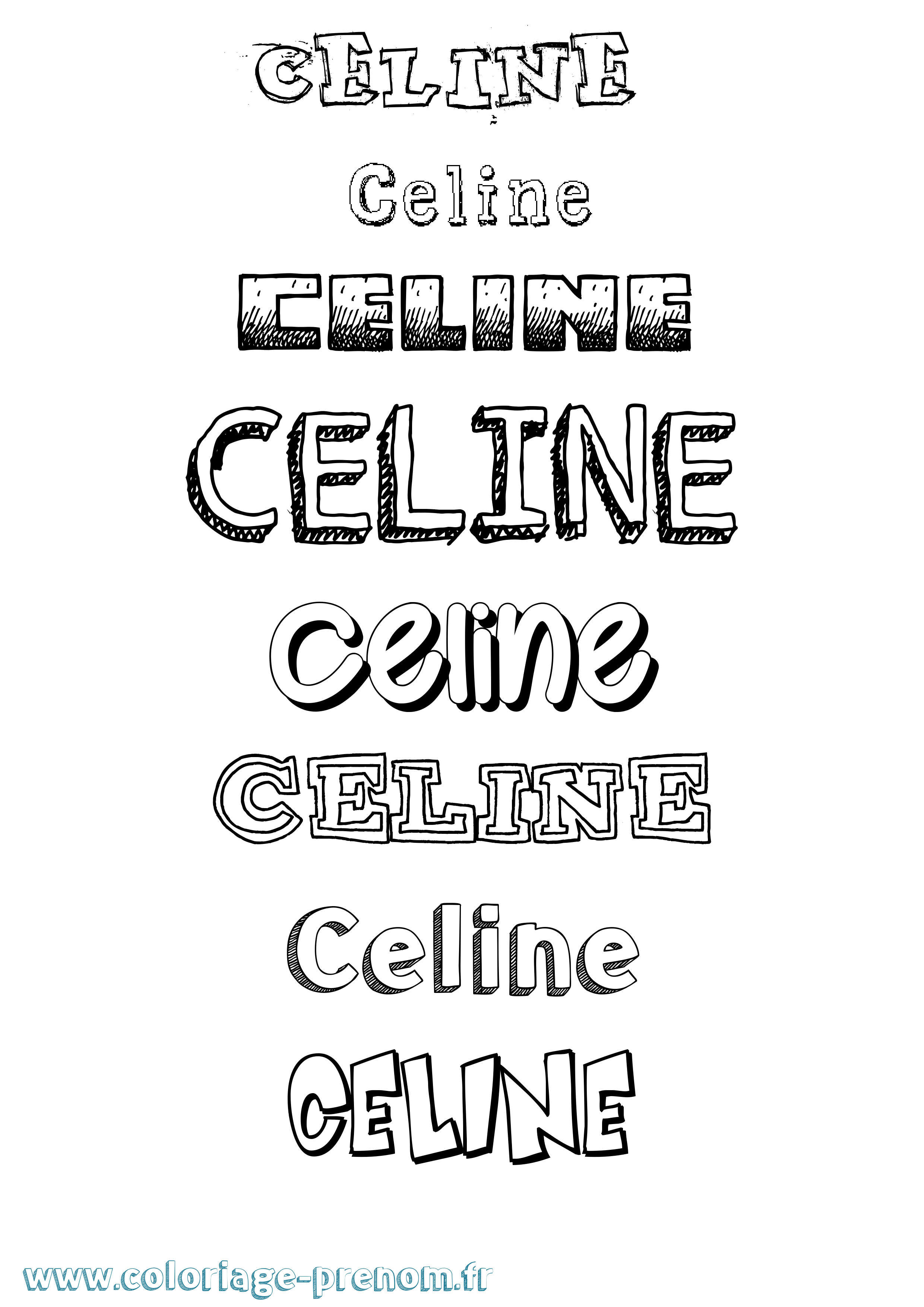 Coloriage Celine Dessiné Coloriage prénom Celine Dessiné