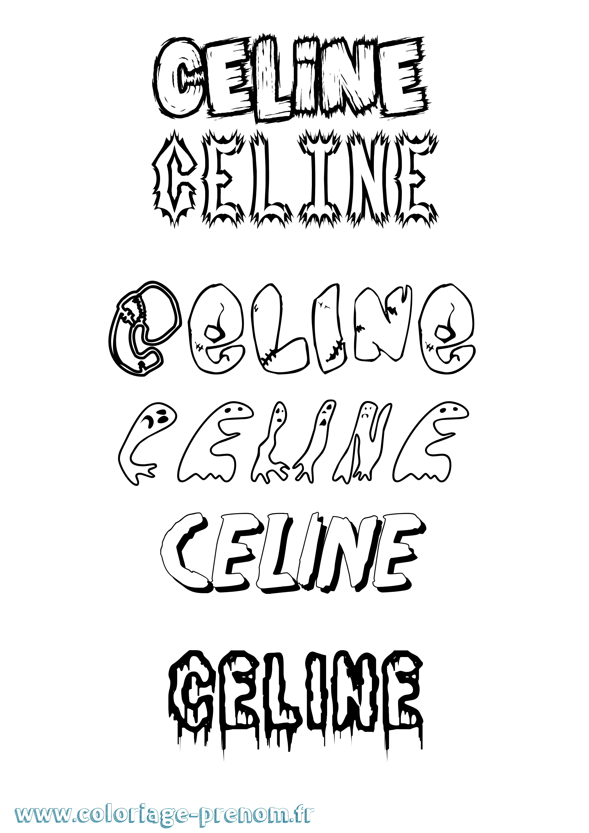 Coloriage Celine Frisson Coloriage prénom Celine Frisson