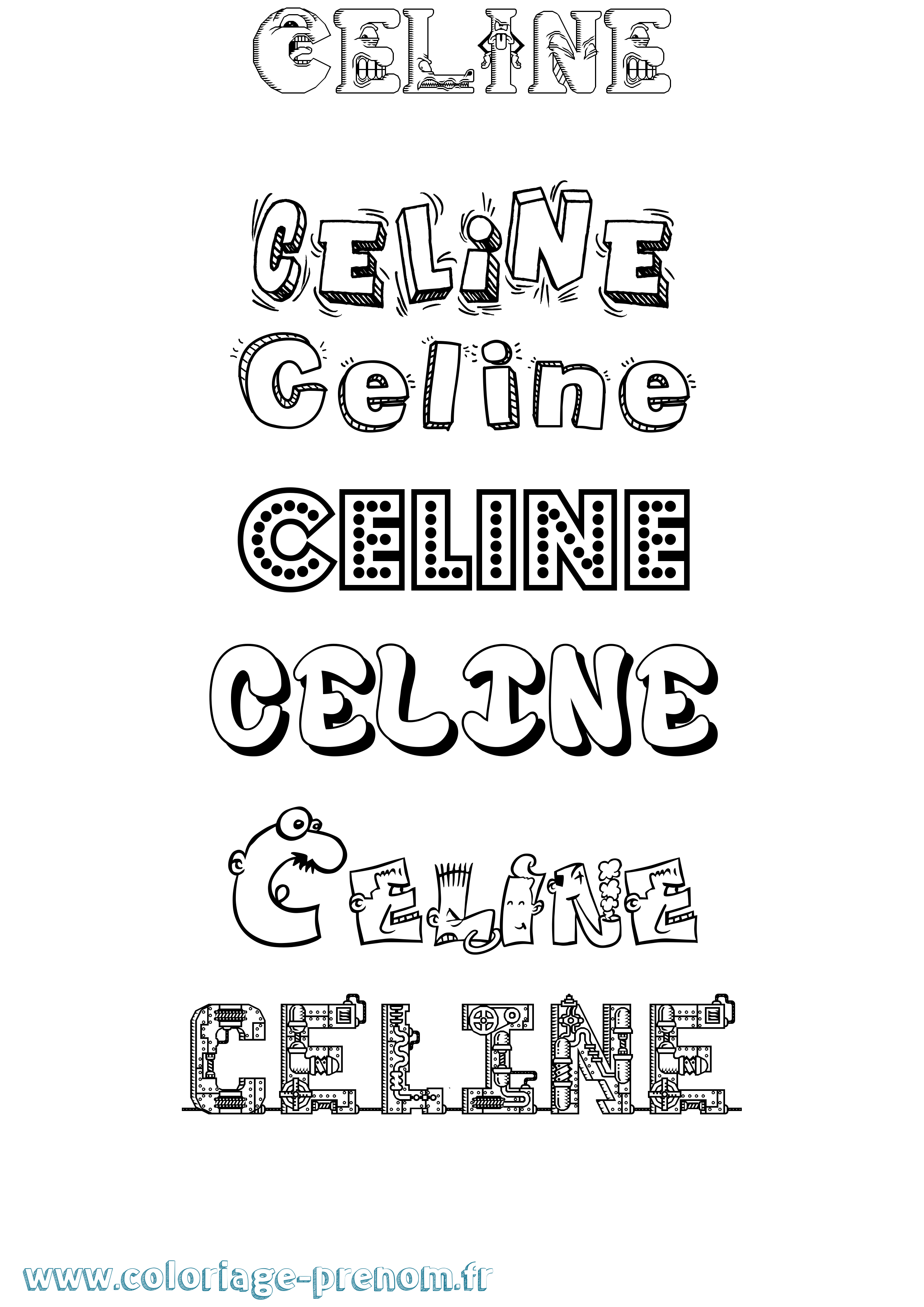 Coloriage Celine Fun Coloriage prénom Celine Fun