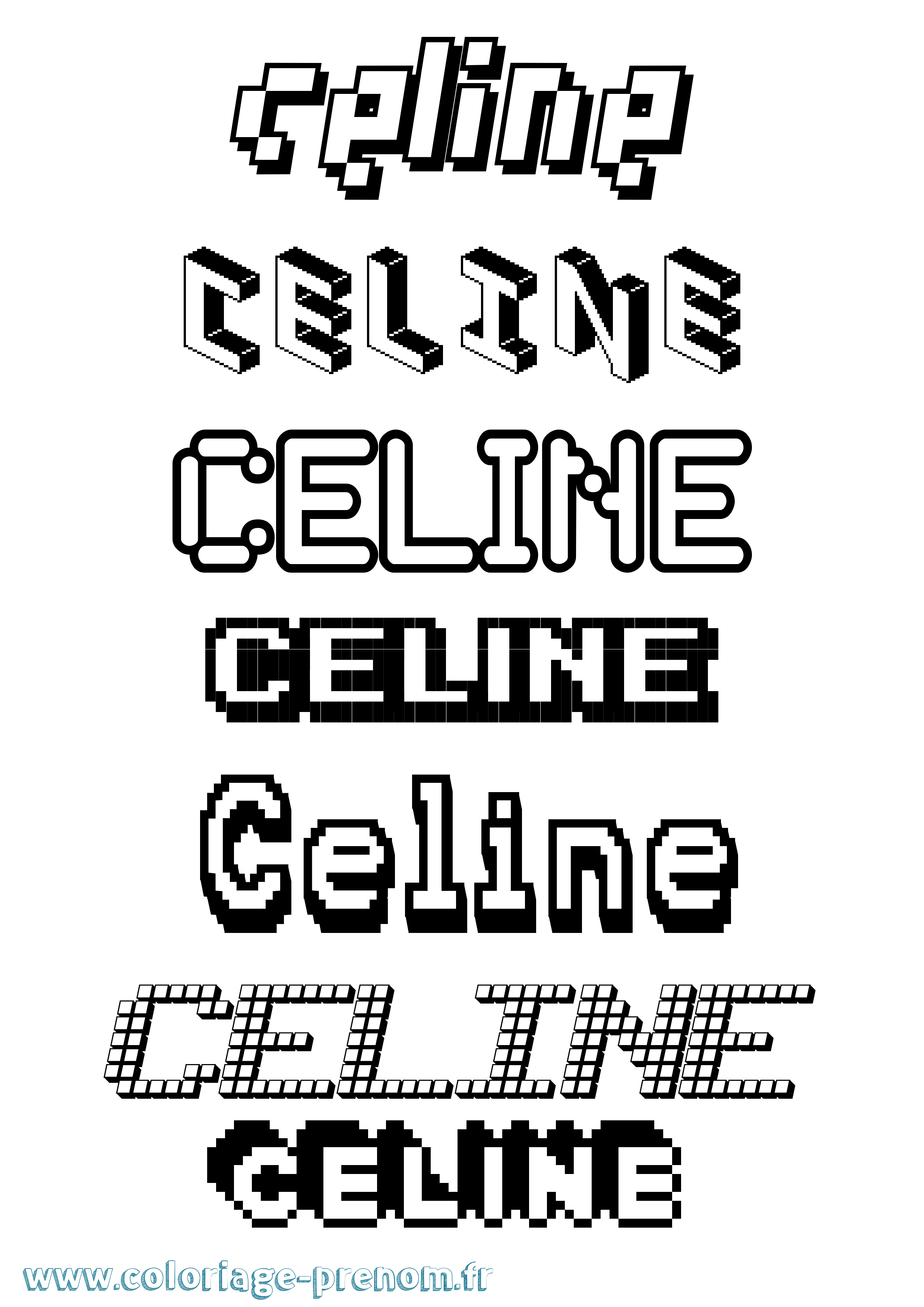Coloriage Celine Pixel Coloriage prénom Celine Pixel