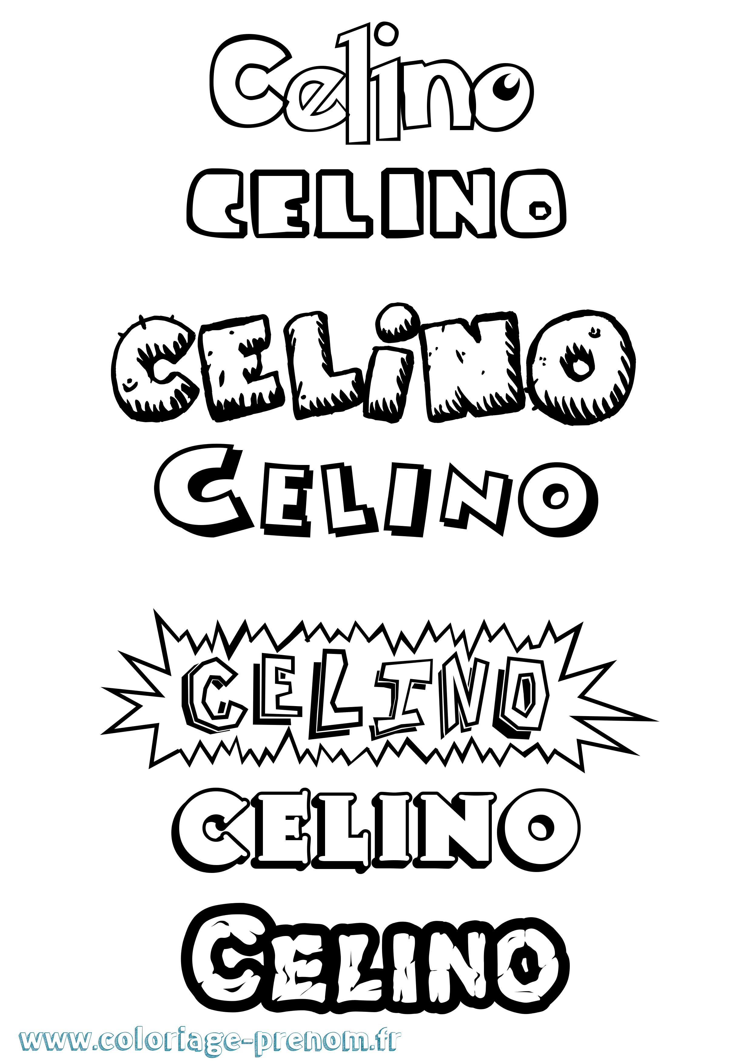 Coloriage prénom Celino Dessin Animé