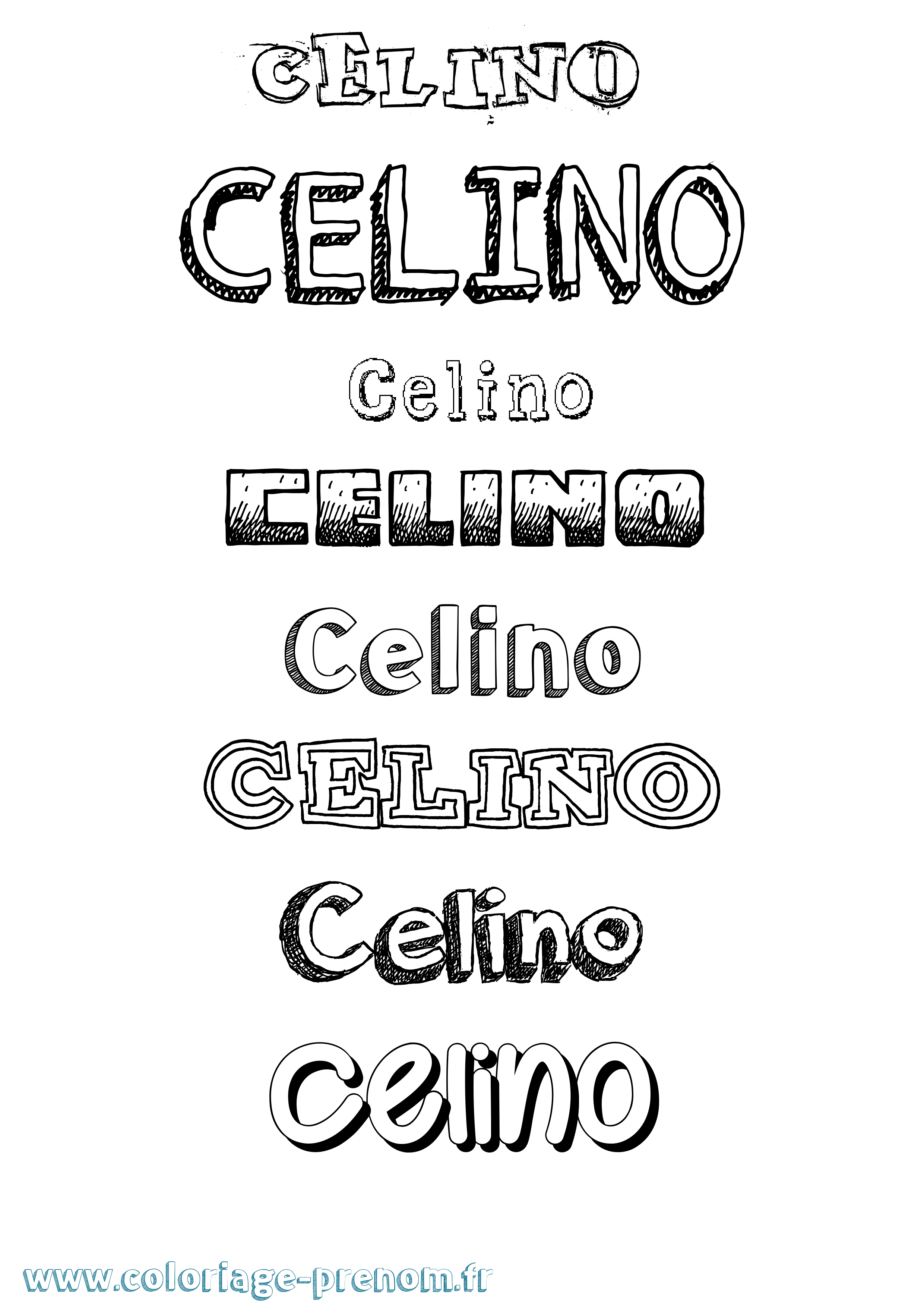 Coloriage prénom Celino Dessiné