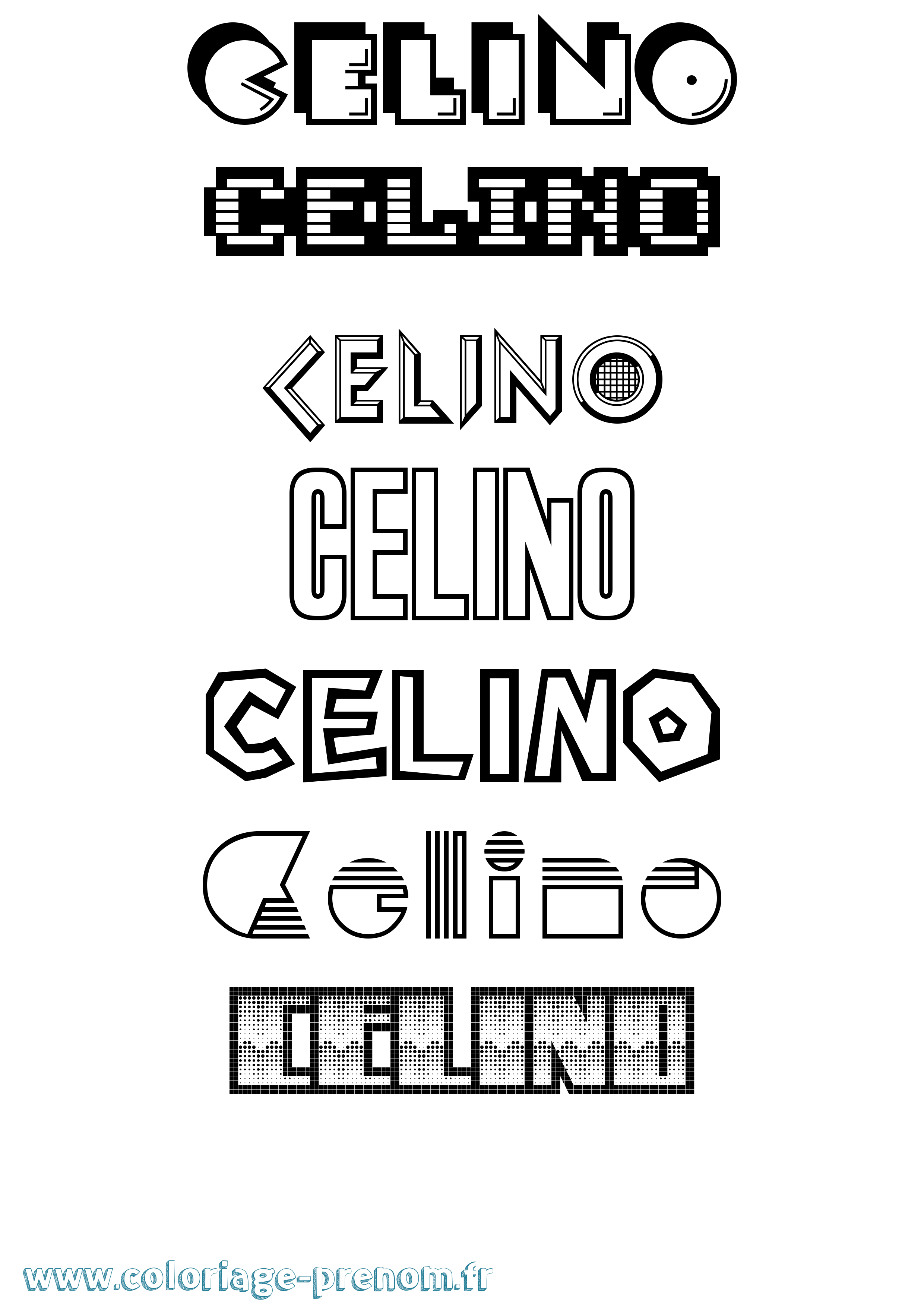 Coloriage prénom Celino Jeux Vidéos