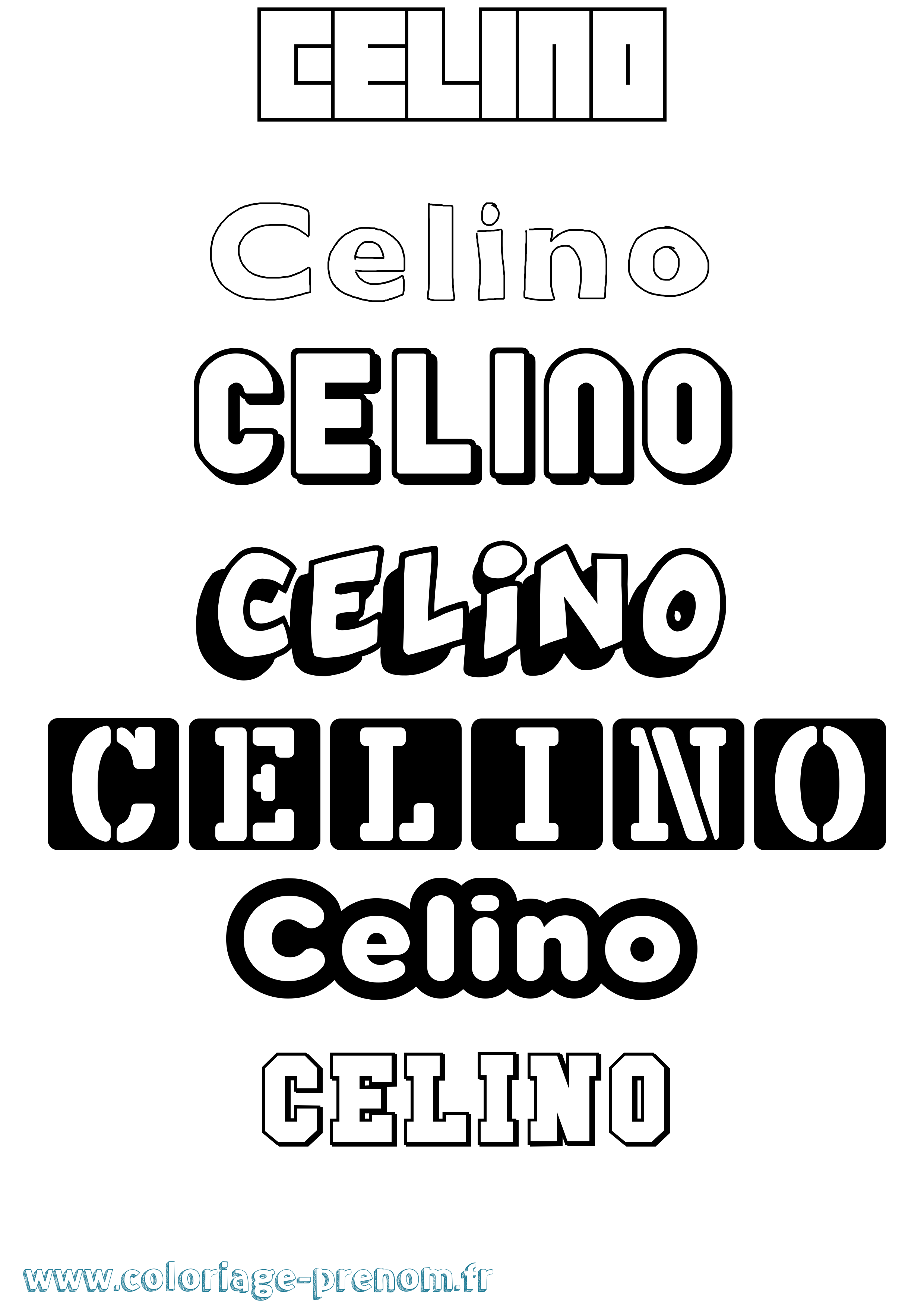 Coloriage prénom Celino Simple