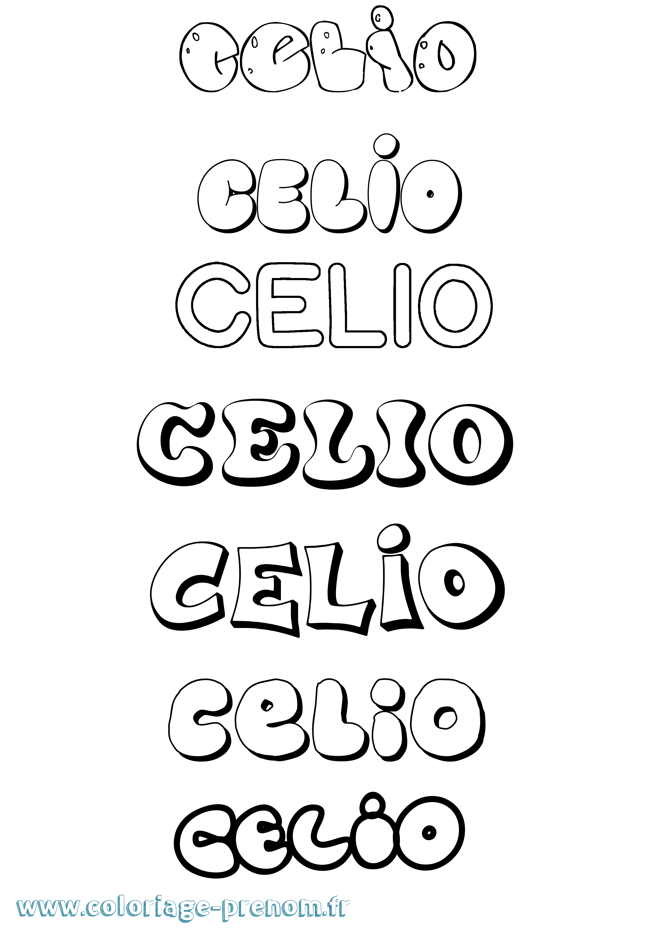 Coloriage prénom Celio Bubble