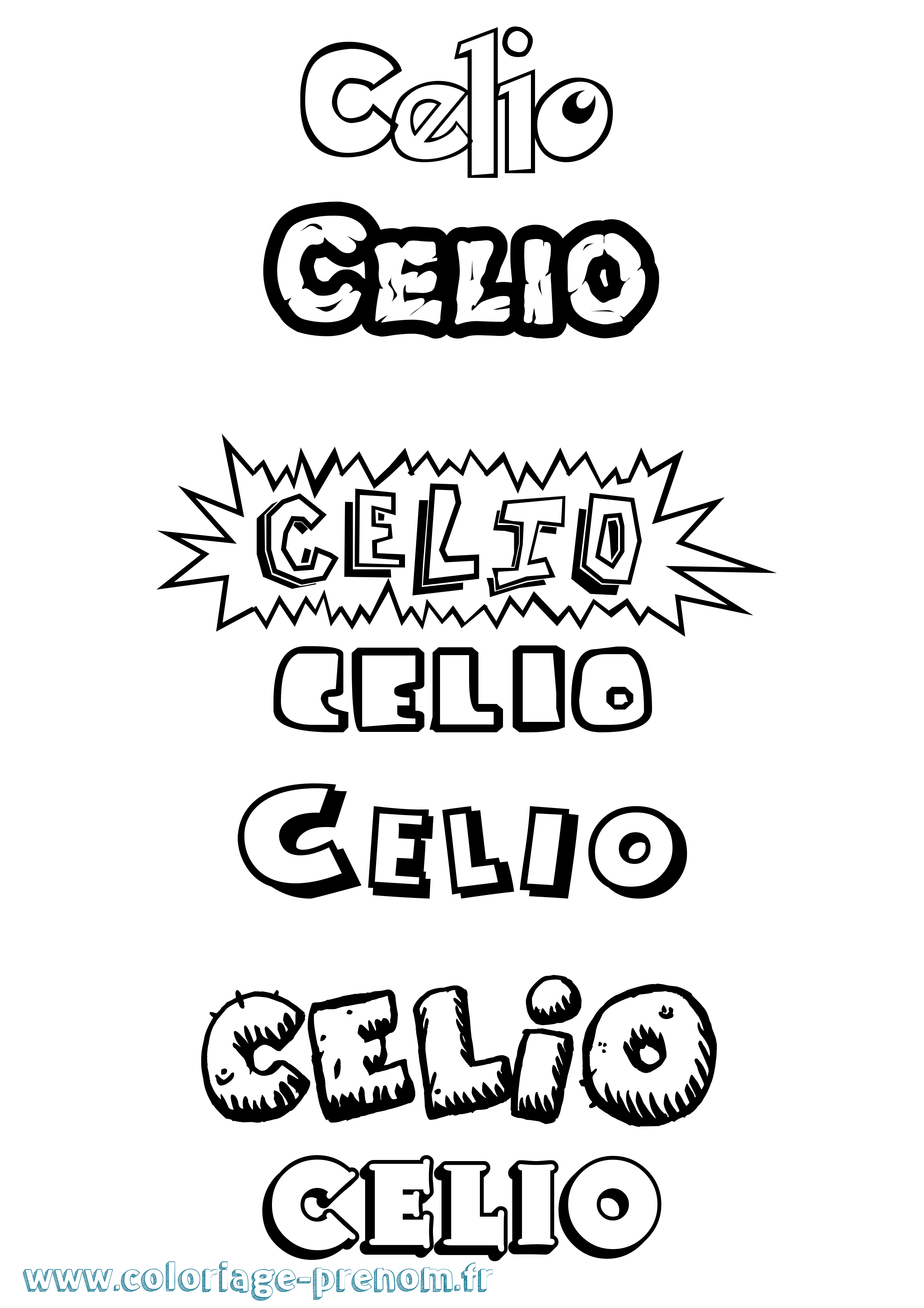 Coloriage Celio Dessin Animé Coloriage prénom Celio Dessin Animé