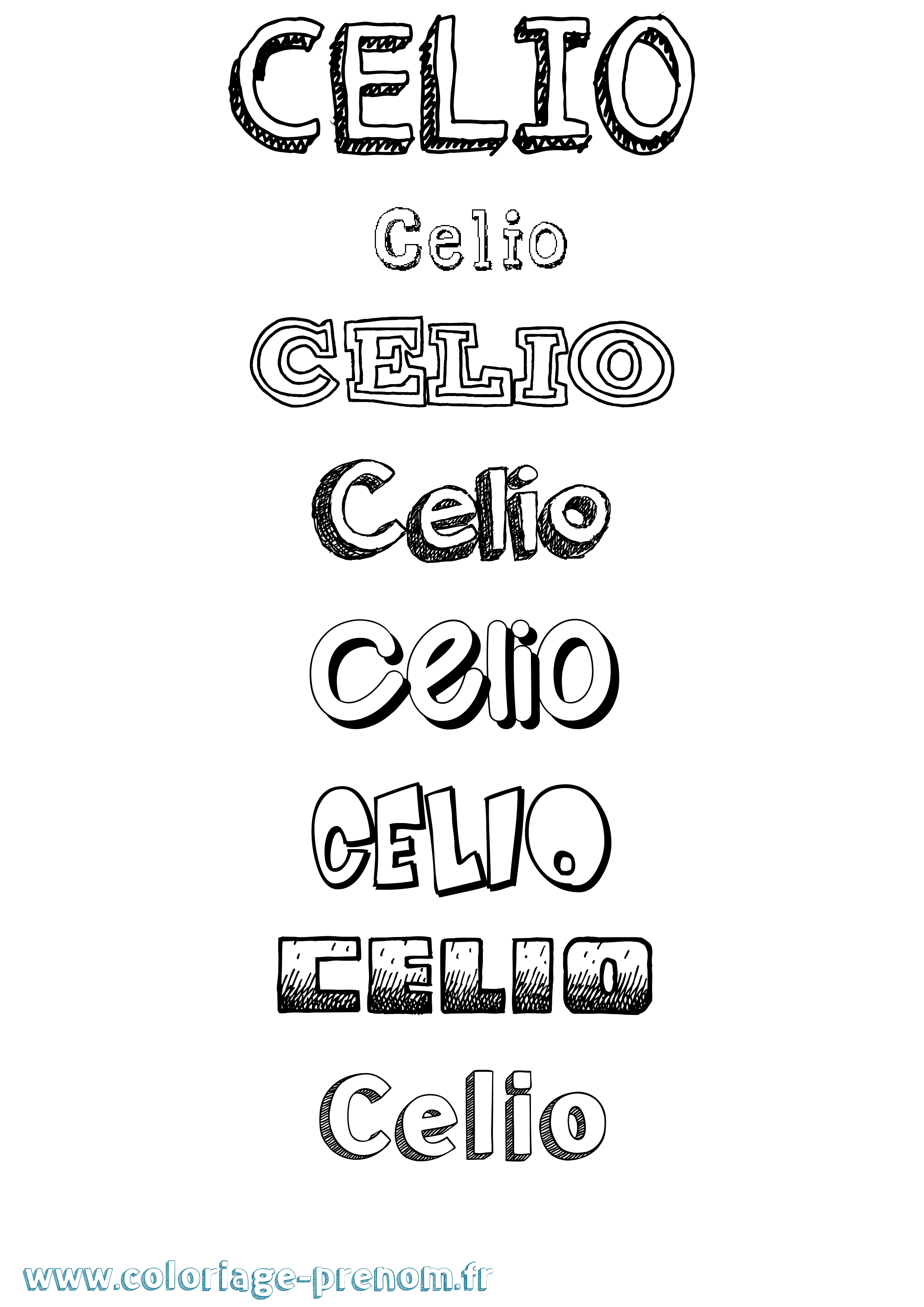 Coloriage prénom Celio Dessiné