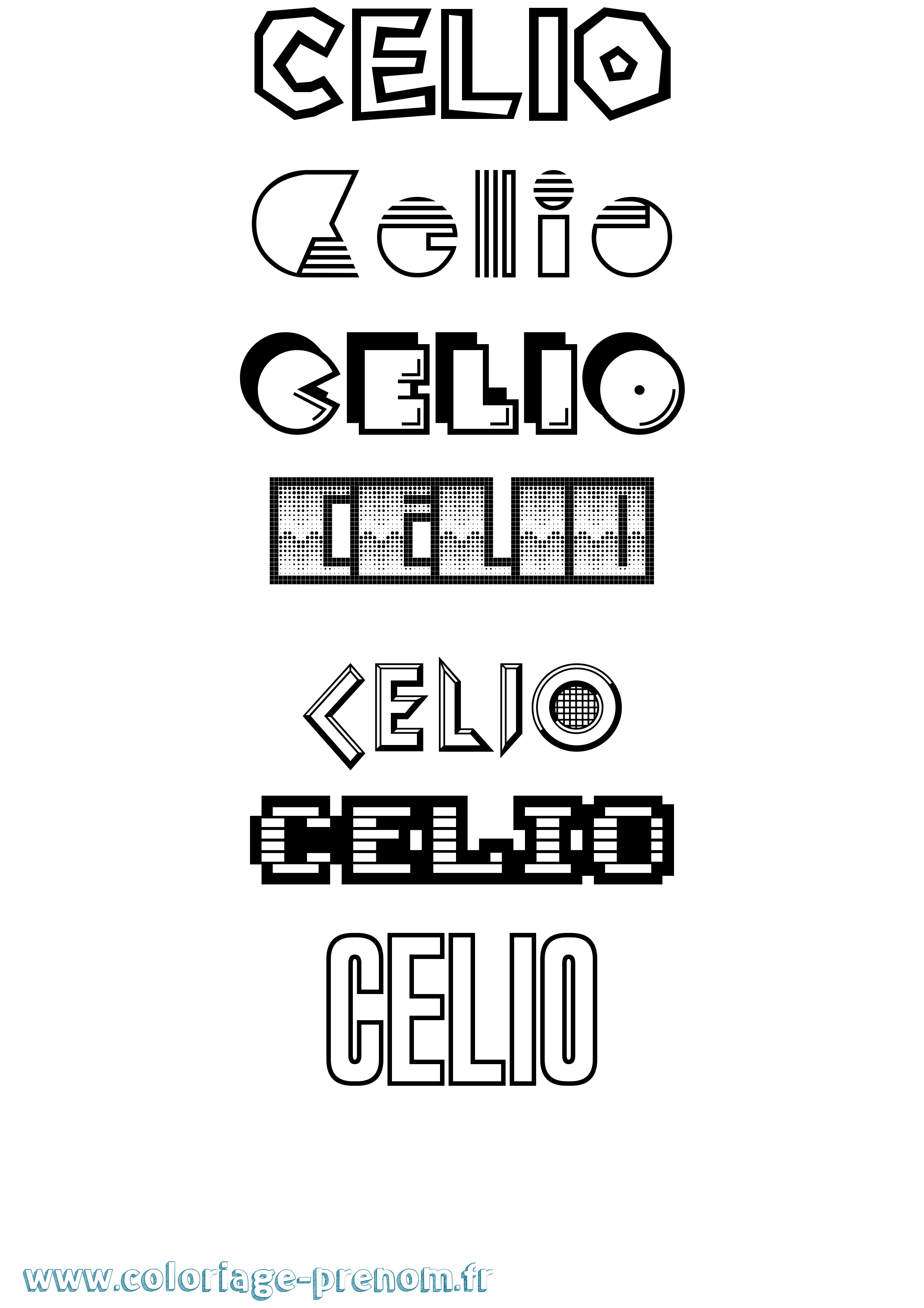 Coloriage prénom Celio Jeux Vidéos