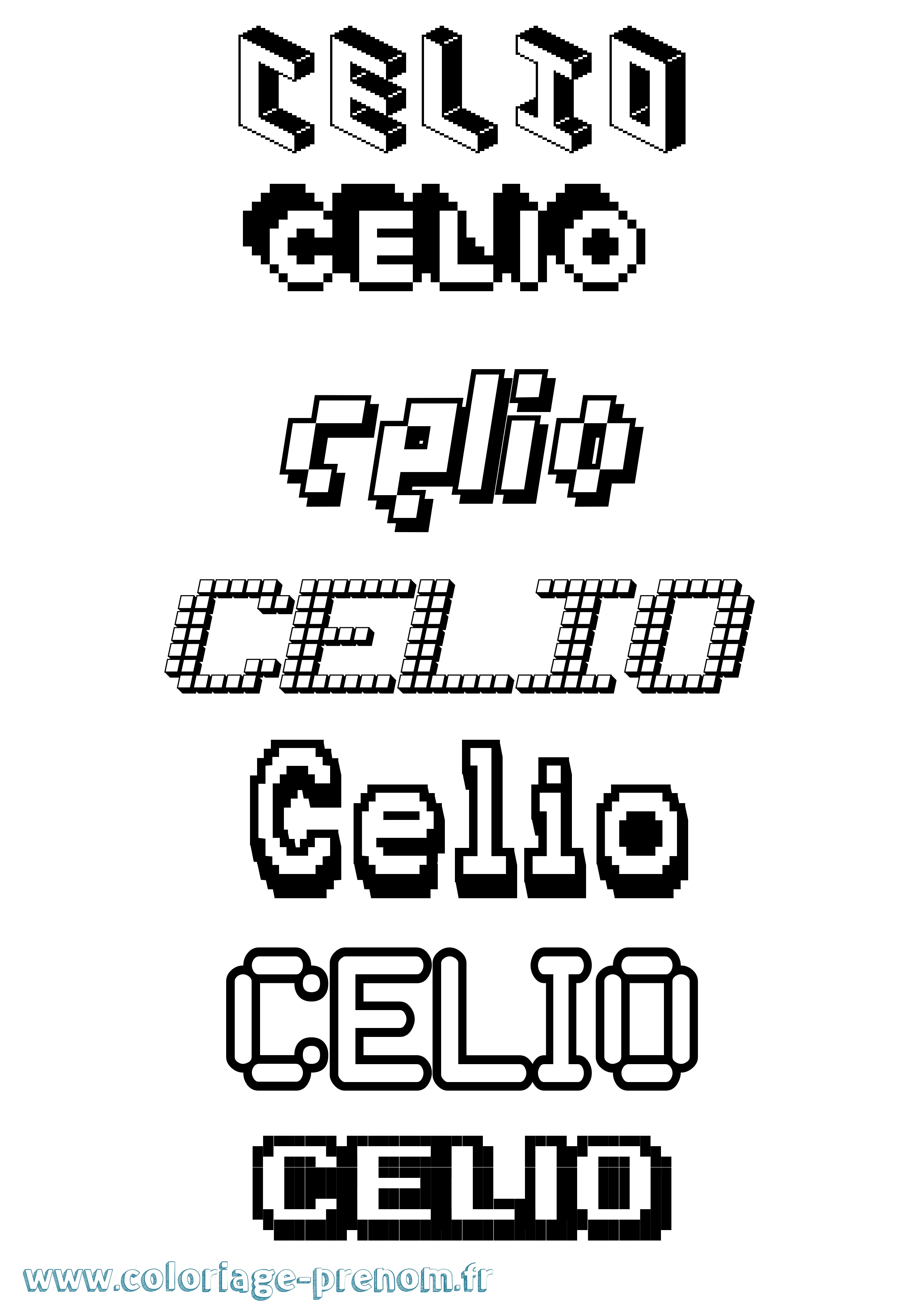 Coloriage Celio Pixel Coloriage prénom Celio Pixel