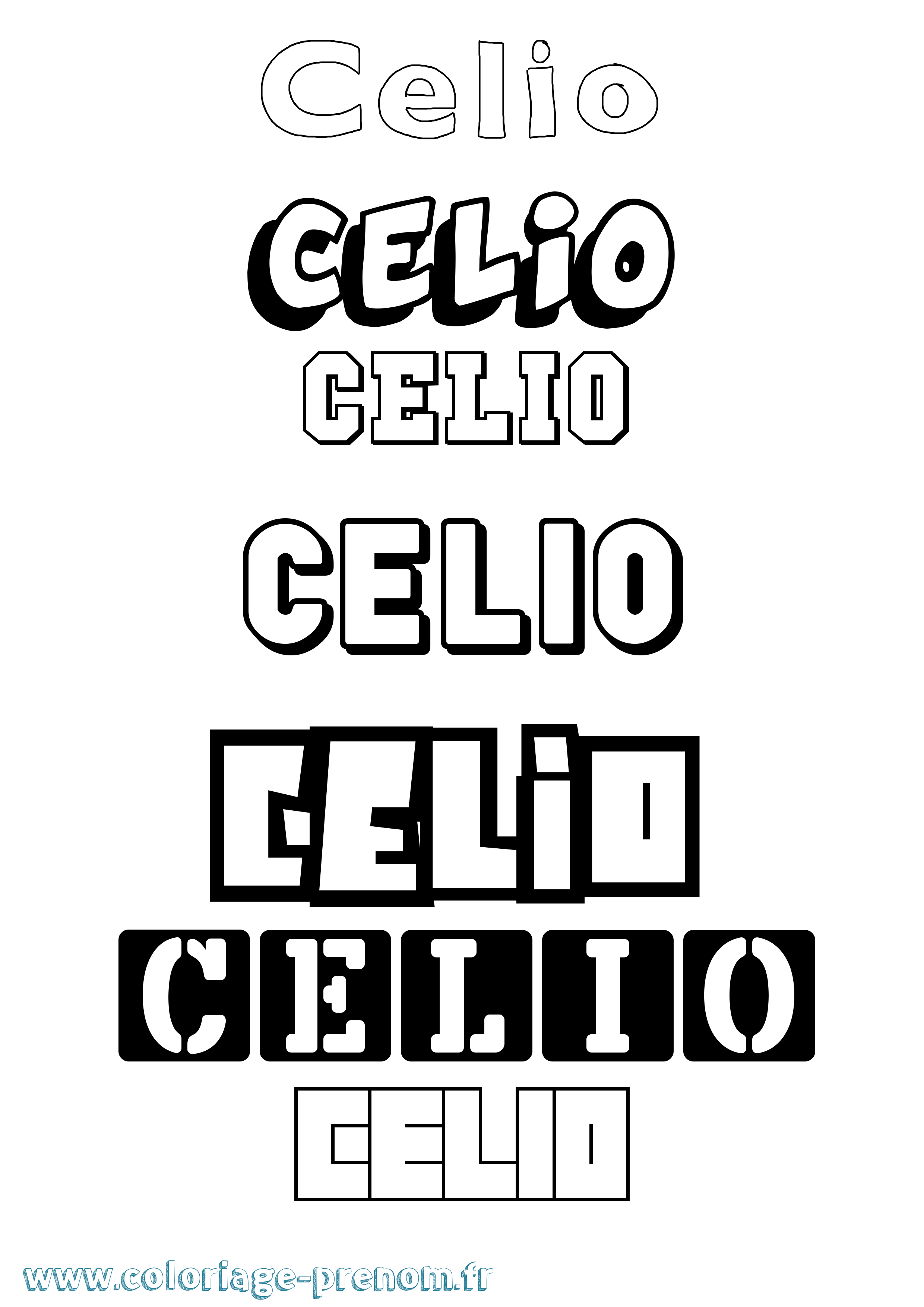 Coloriage prénom Celio Simple