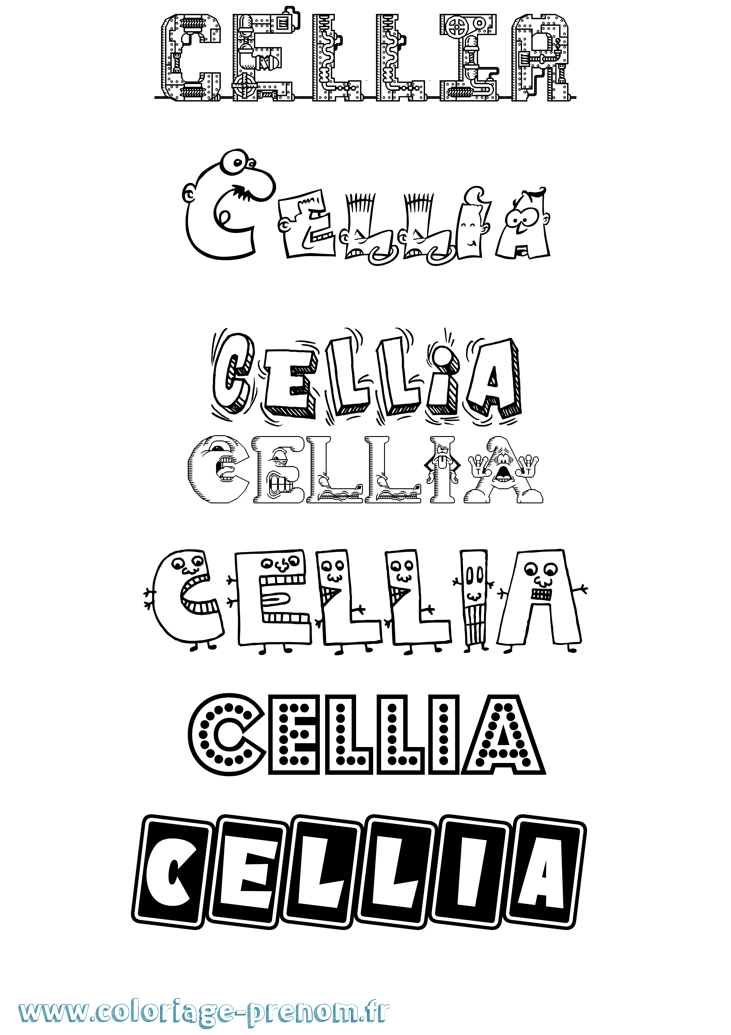 Coloriage Cellia Fun Coloriage prénom Cellia Fun