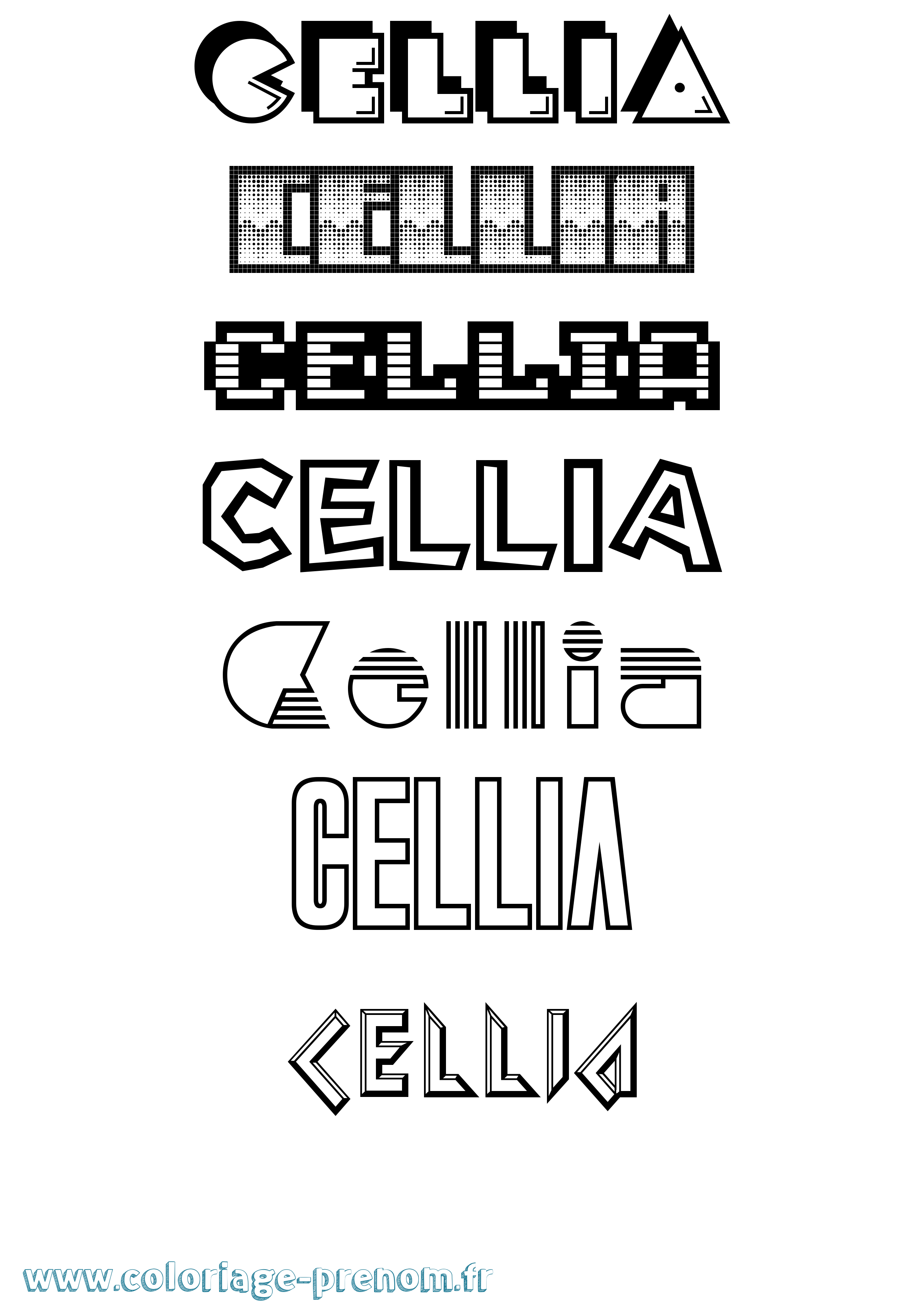Coloriage Cellia Jeux Vidéos Coloriage prénom Cellia Jeux Vidéos