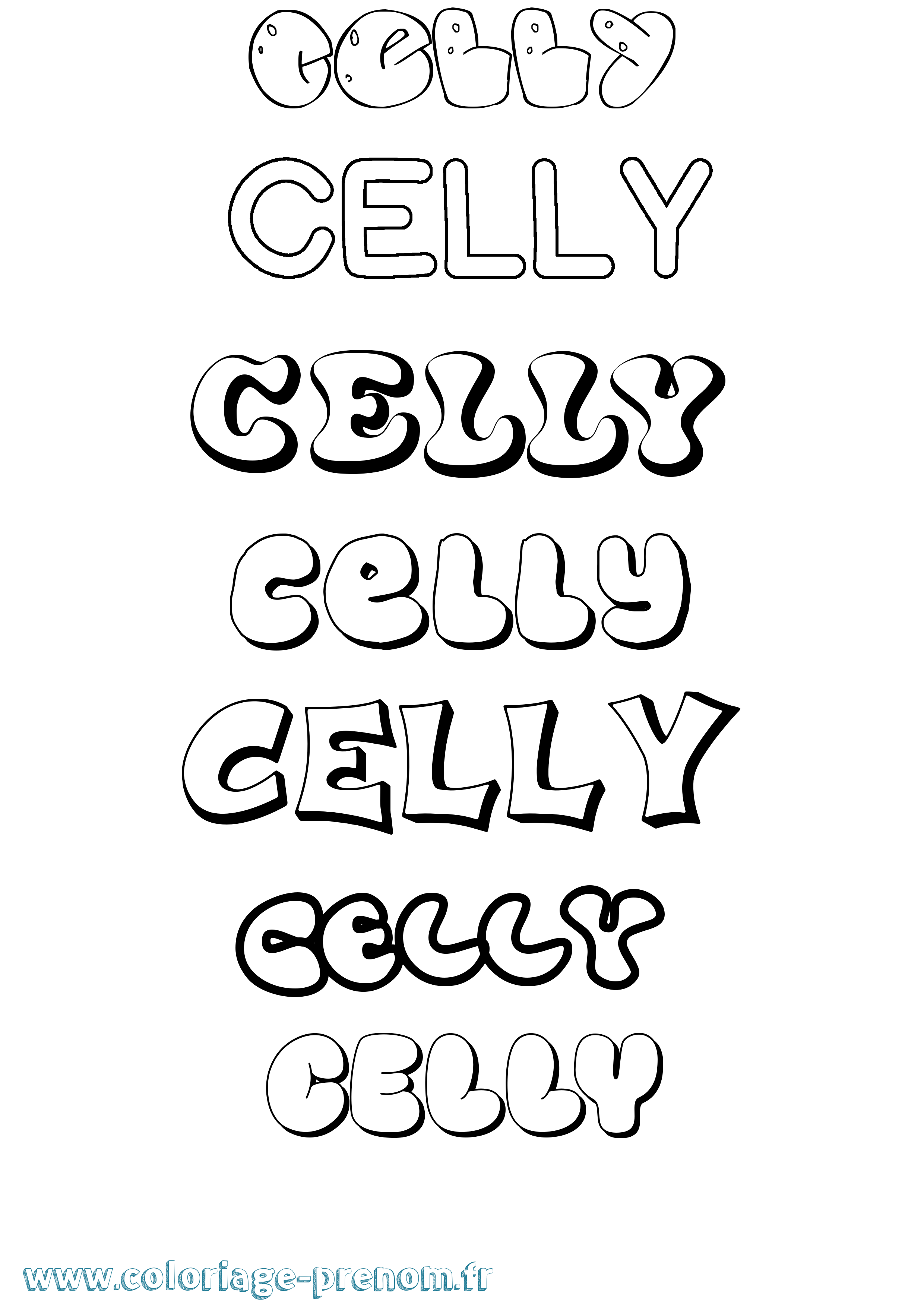 Coloriage prénom Celly Bubble