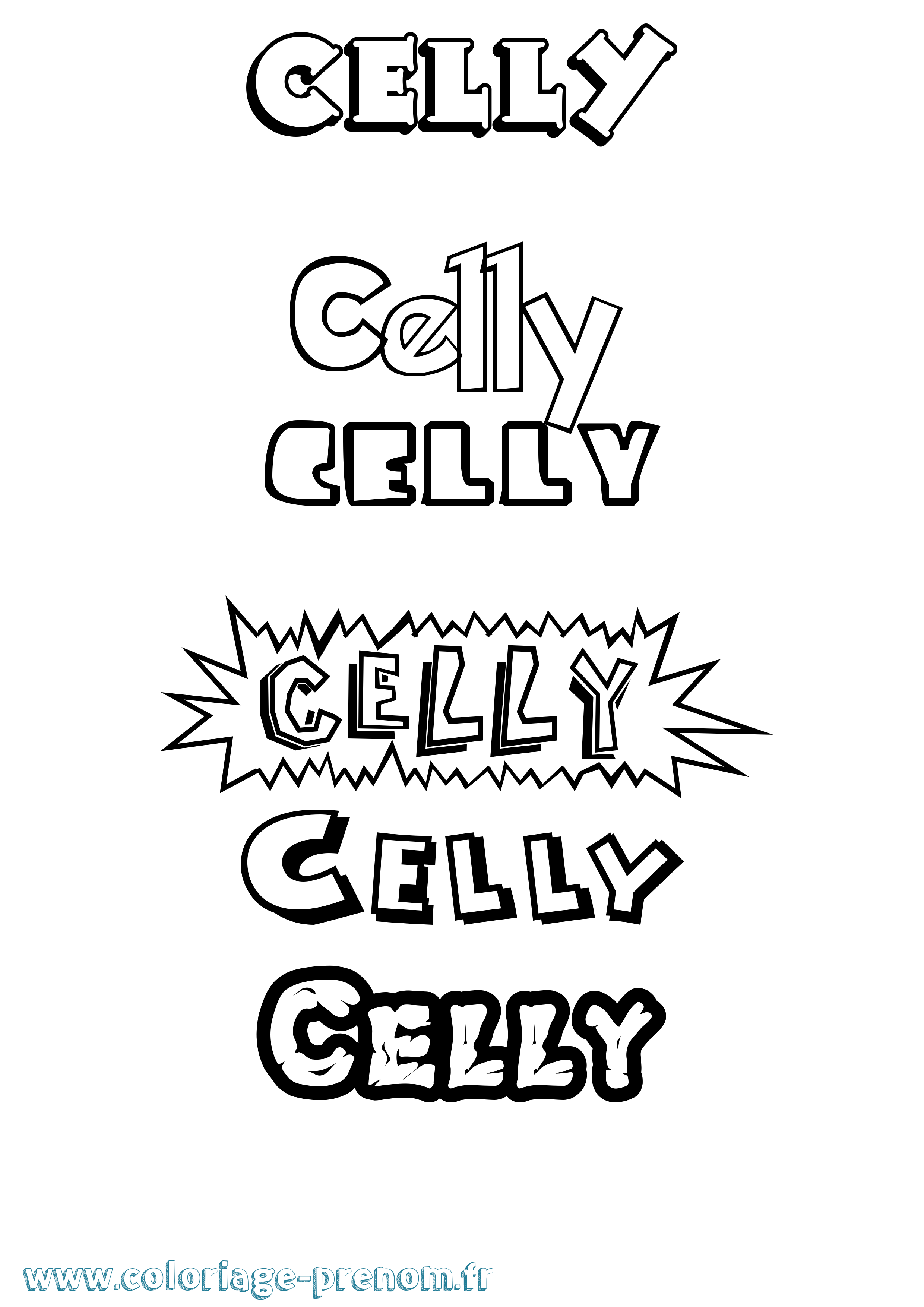 Coloriage Celly Dessin Animé Coloriage prénom Celly Dessin Animé
