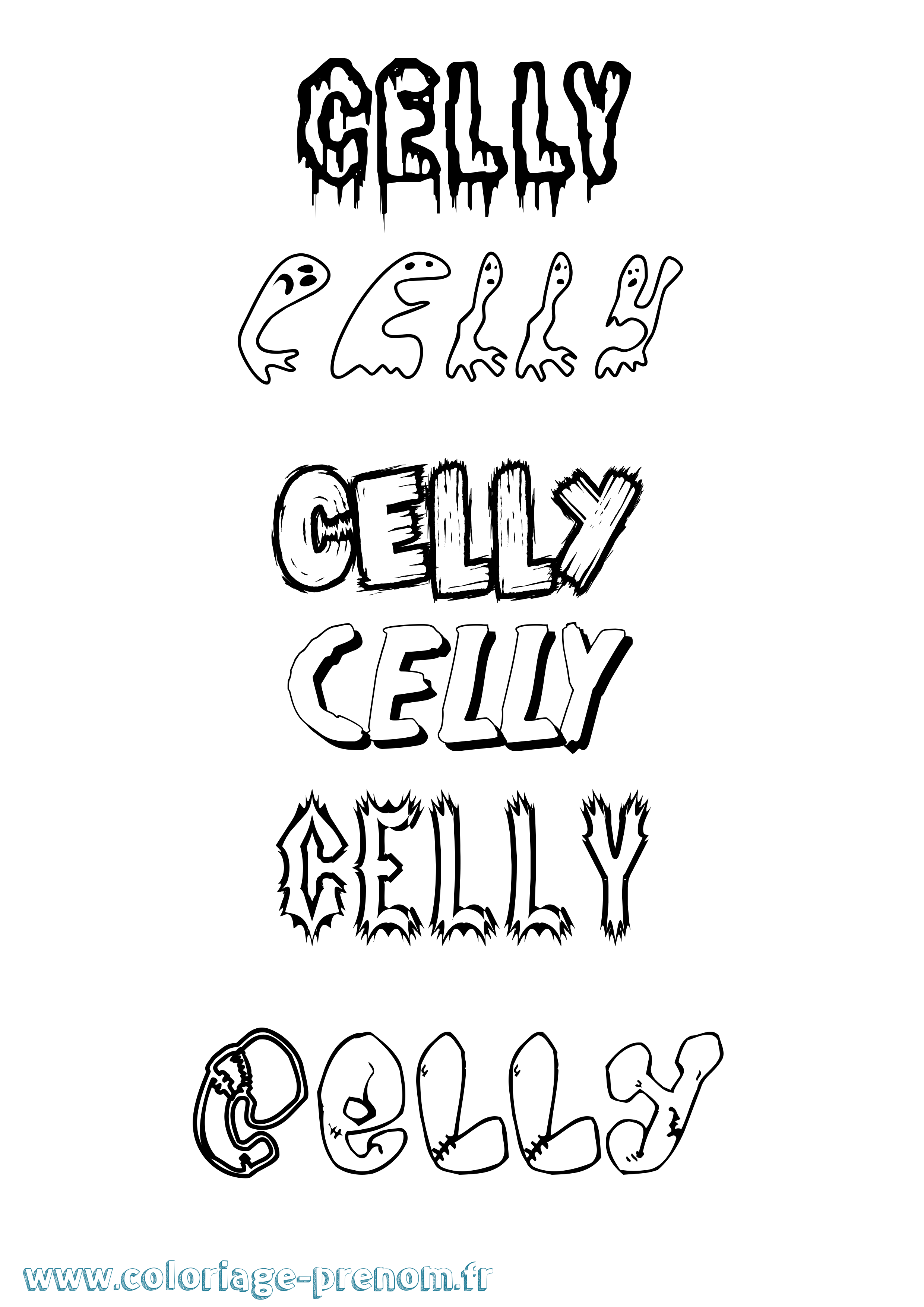Coloriage prénom Celly Frisson