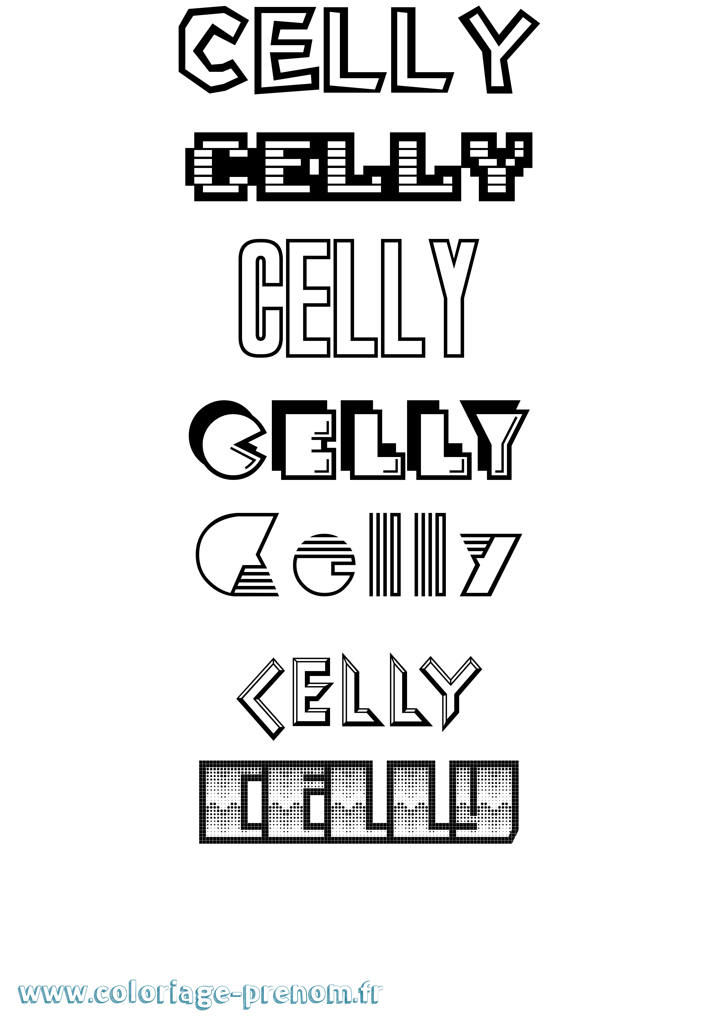 Coloriage Celly Jeux Vidéos Coloriage prénom Celly Jeux Vidéos
