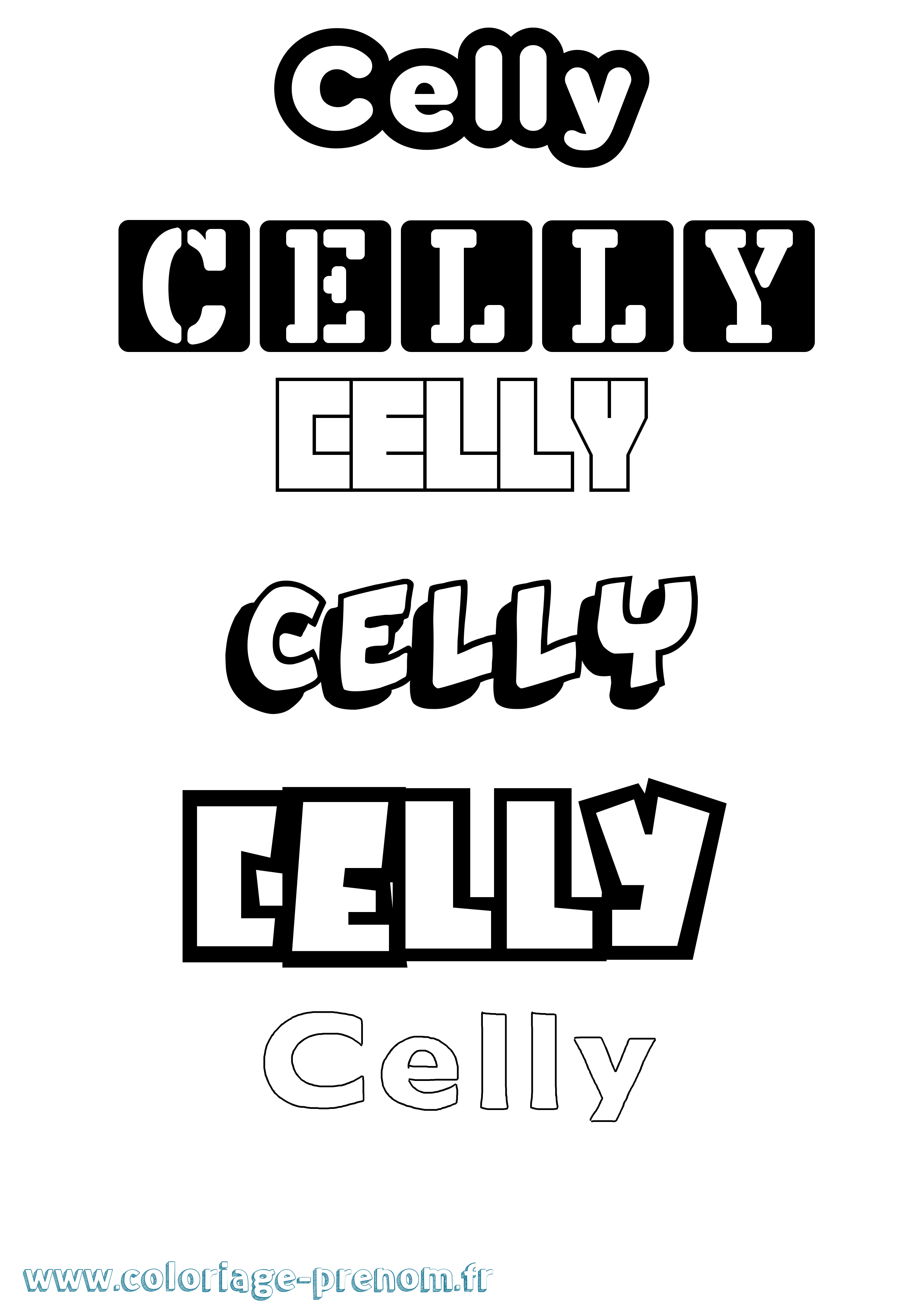 Coloriage prénom Celly Simple