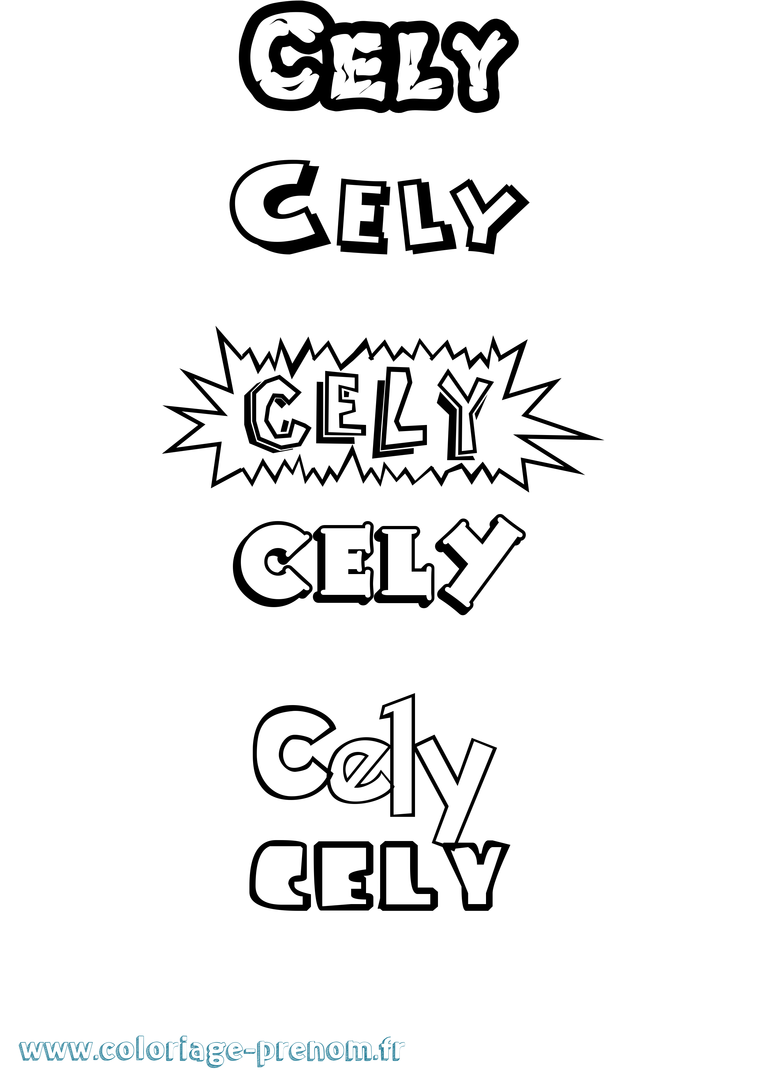 Coloriage Cely Dessin Animé Coloriage prénom Cely Dessin Animé