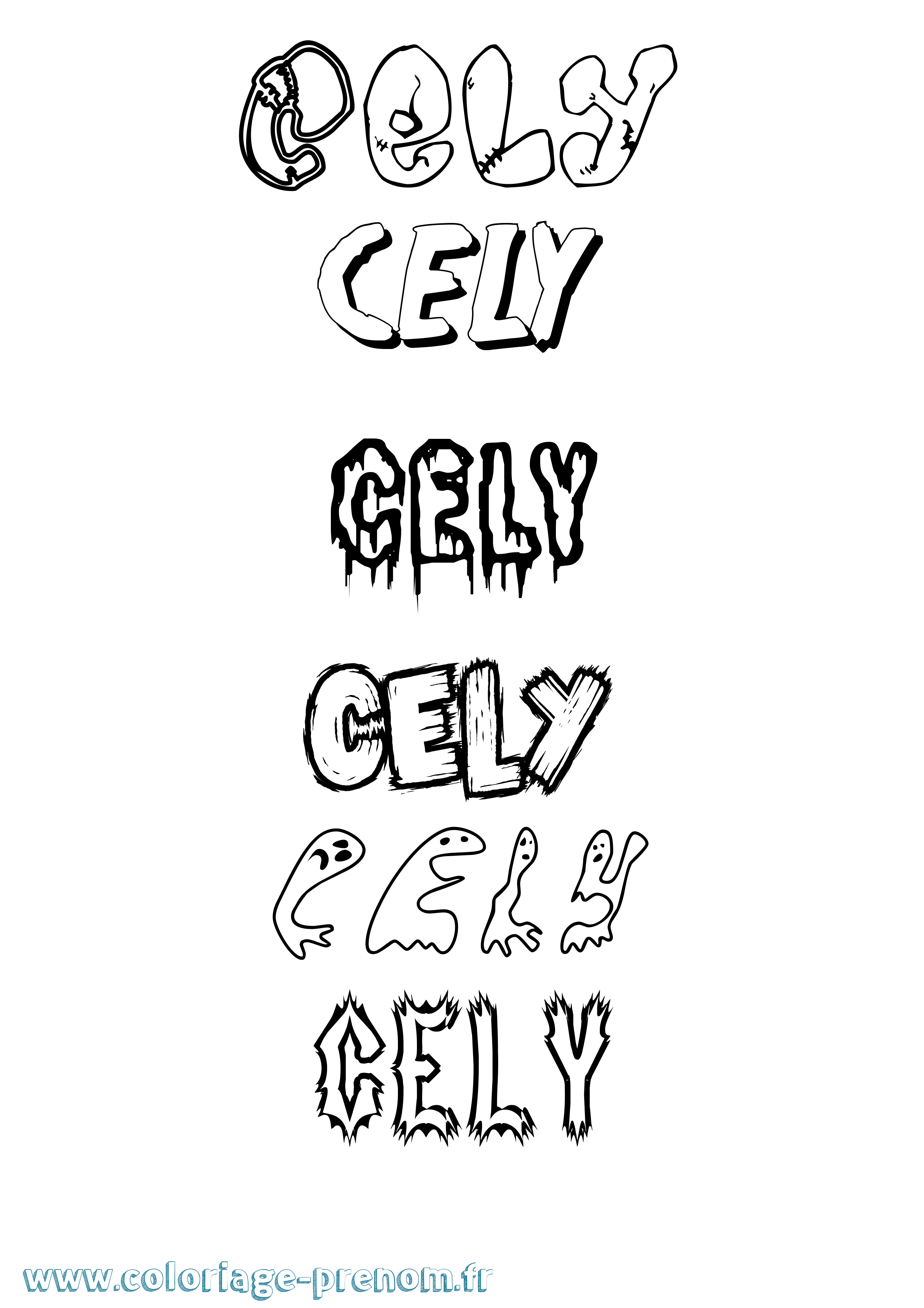 Coloriage Cely Frisson Coloriage prénom Cely Frisson