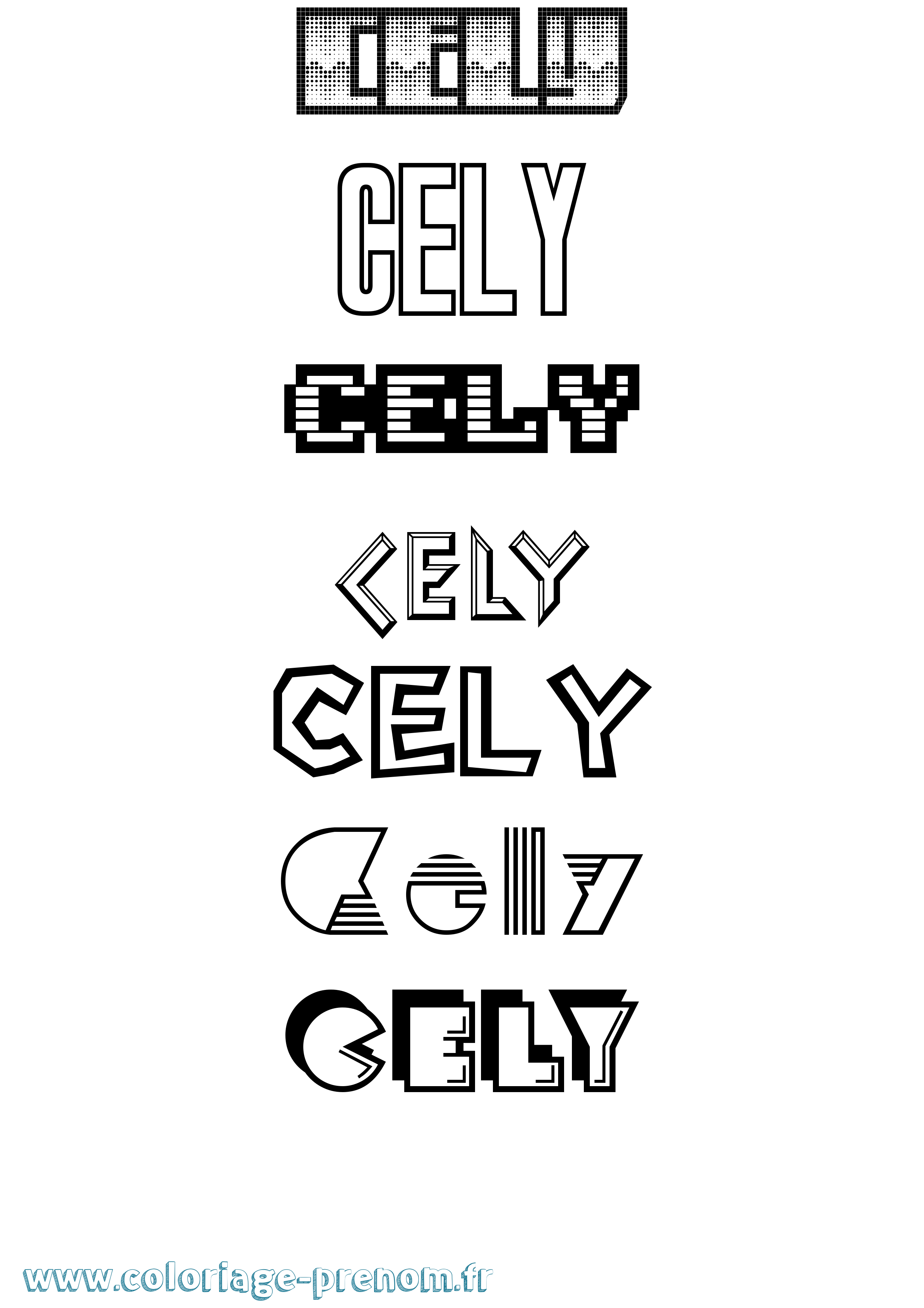Coloriage Cely Jeux Vidéos Coloriage prénom Cely Jeux Vidéos